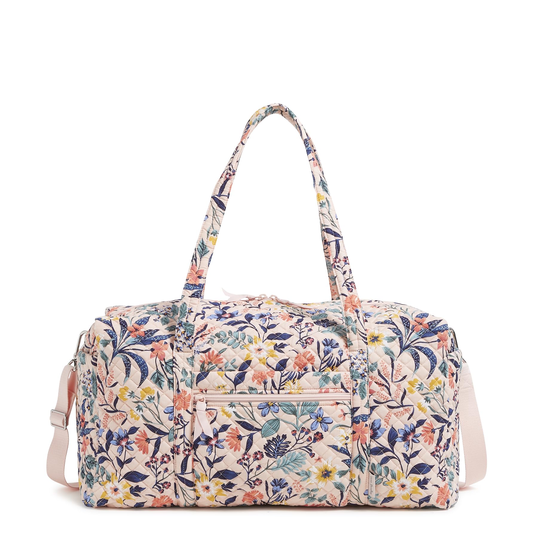 Vera Bradley Large Cotton Travel Duffle Bag - Paradise Coral Print | Spacious Carry-On for Weekend Trips, Gym & Beach Vacations