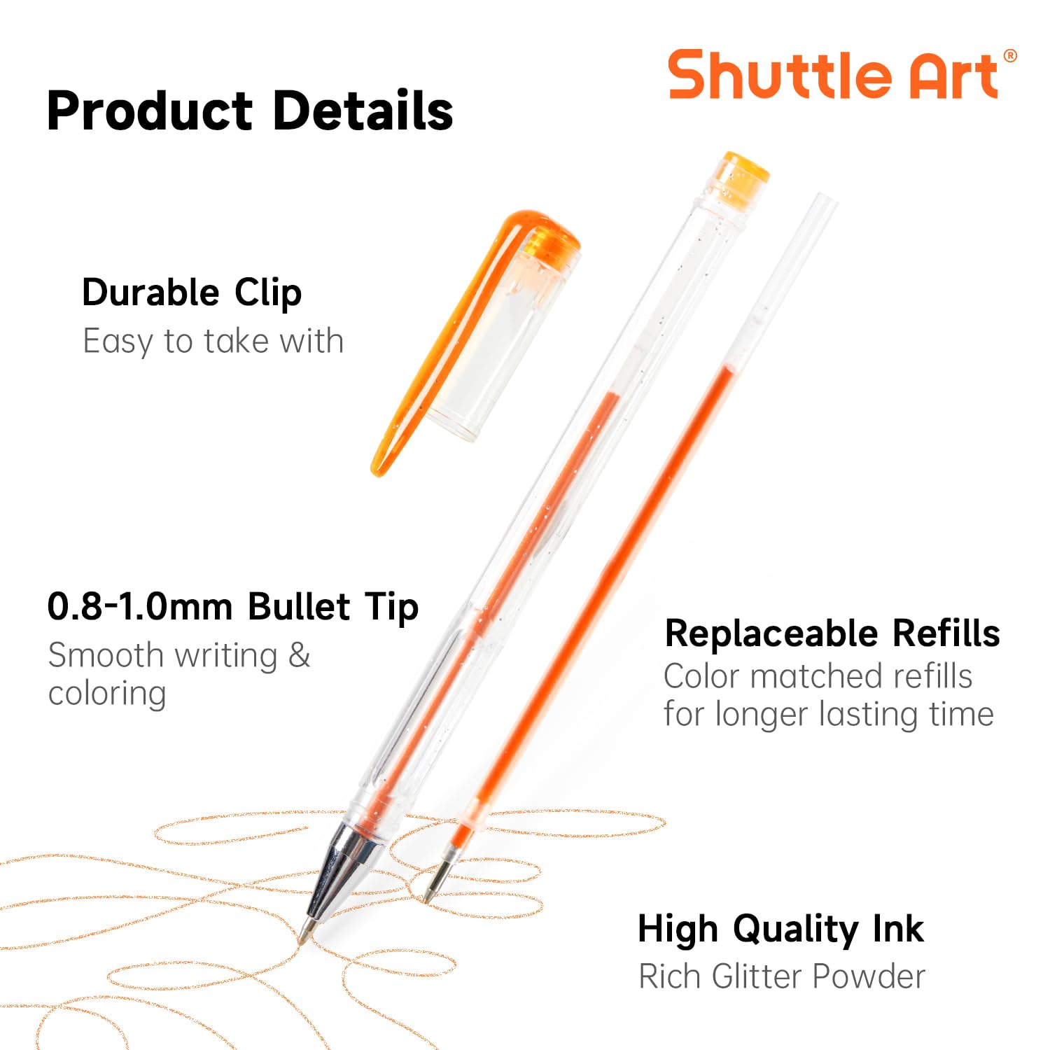 Shuttle Art 240 Pack Glitter Gel Pens Set - 120 Vibrant Colors with 120 Refills for Adult Coloring Books, Bullet Journaling, Scrapbooking & DIY Crafts - Perfect for Artists, Students & Creative Projects