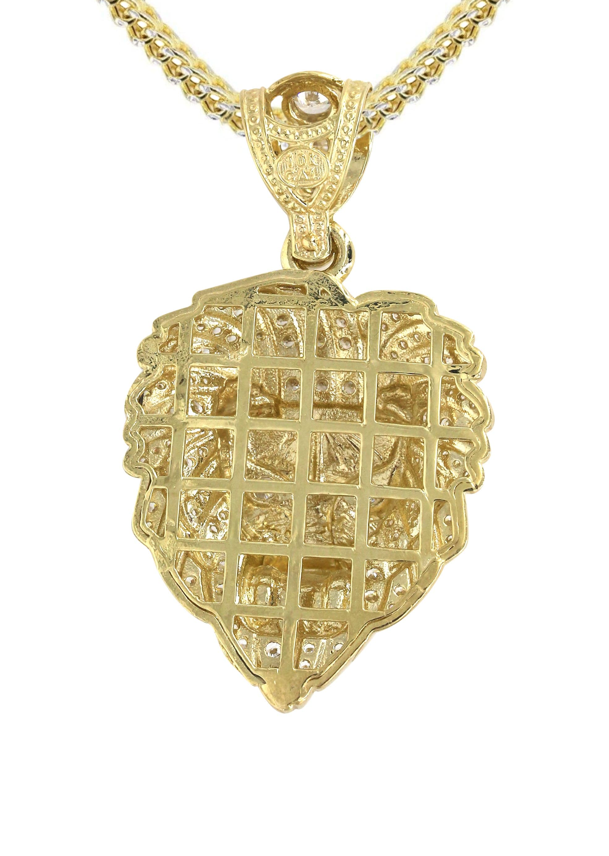 10K Yellow Gold Lion Head Necklace for Men & Women - 21.9 Grams Solid Gold Pendant - Perfect for Gifts, Fashion Jewelry, and Special Occasions