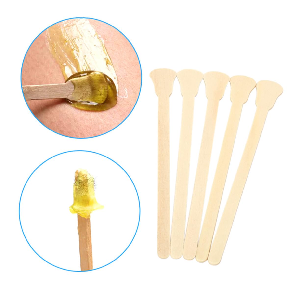 Professional Waxing Kit for Women - 100pcs Wax Sticks with Wooden Stirring Rods | Odorless & Skin-Friendly | Perfect for Eyebrows, Legs, Bikini & Body Hair Removal at Home