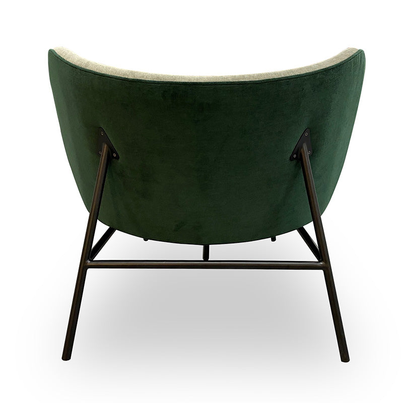 AVENIR Modern Lounge Chair - Grey & Green Upholstered Accent Chair for Living Room, Bedroom, or Office - Comfortable Reading Chair with Ergonomic Design