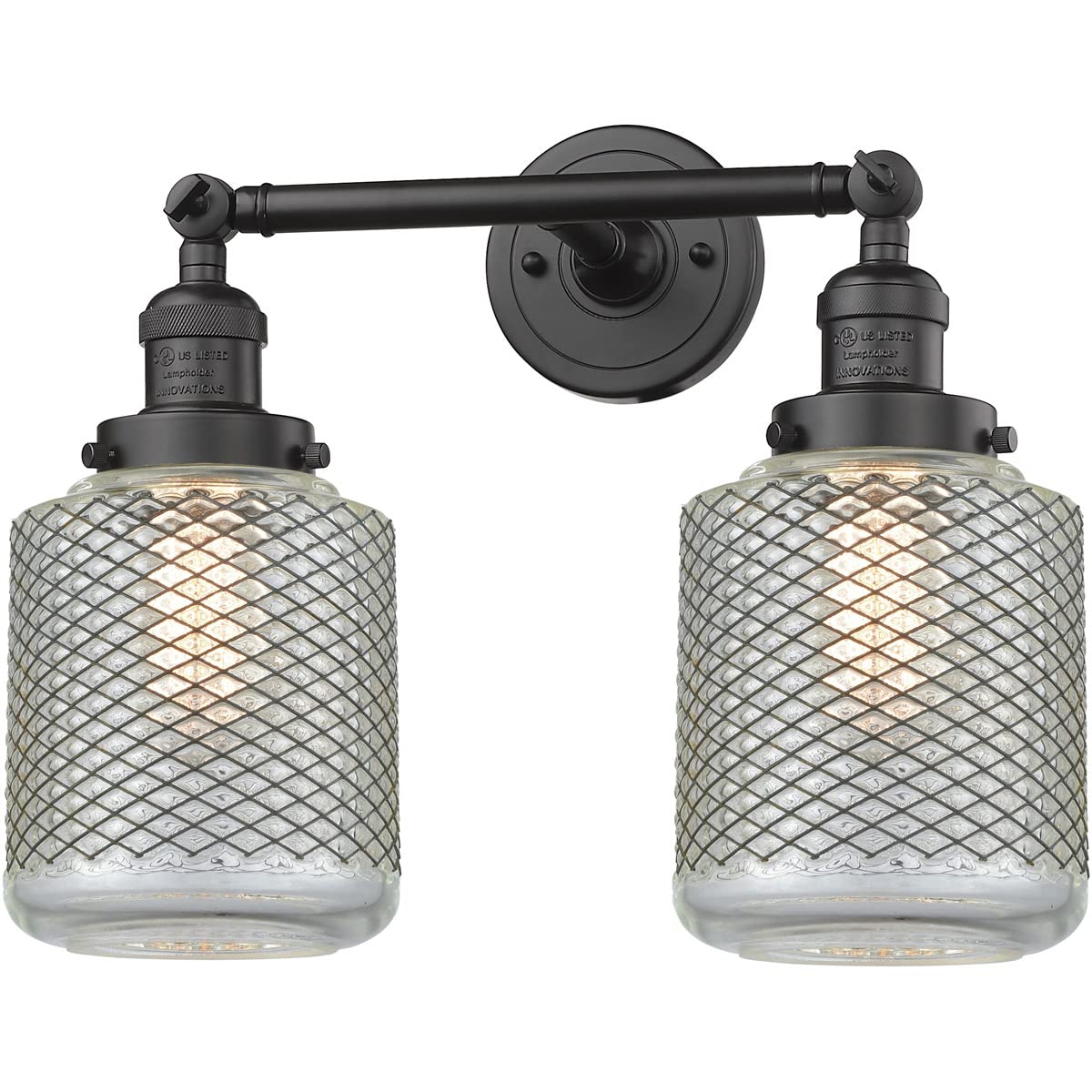 Innovations 208L-OB-G262 2-Light Vertical Bathroom Vanity Light Fixture in Oil Rubbed Bronze - Perfect for Bathroom Mirror Lighting and Modern Home Decor