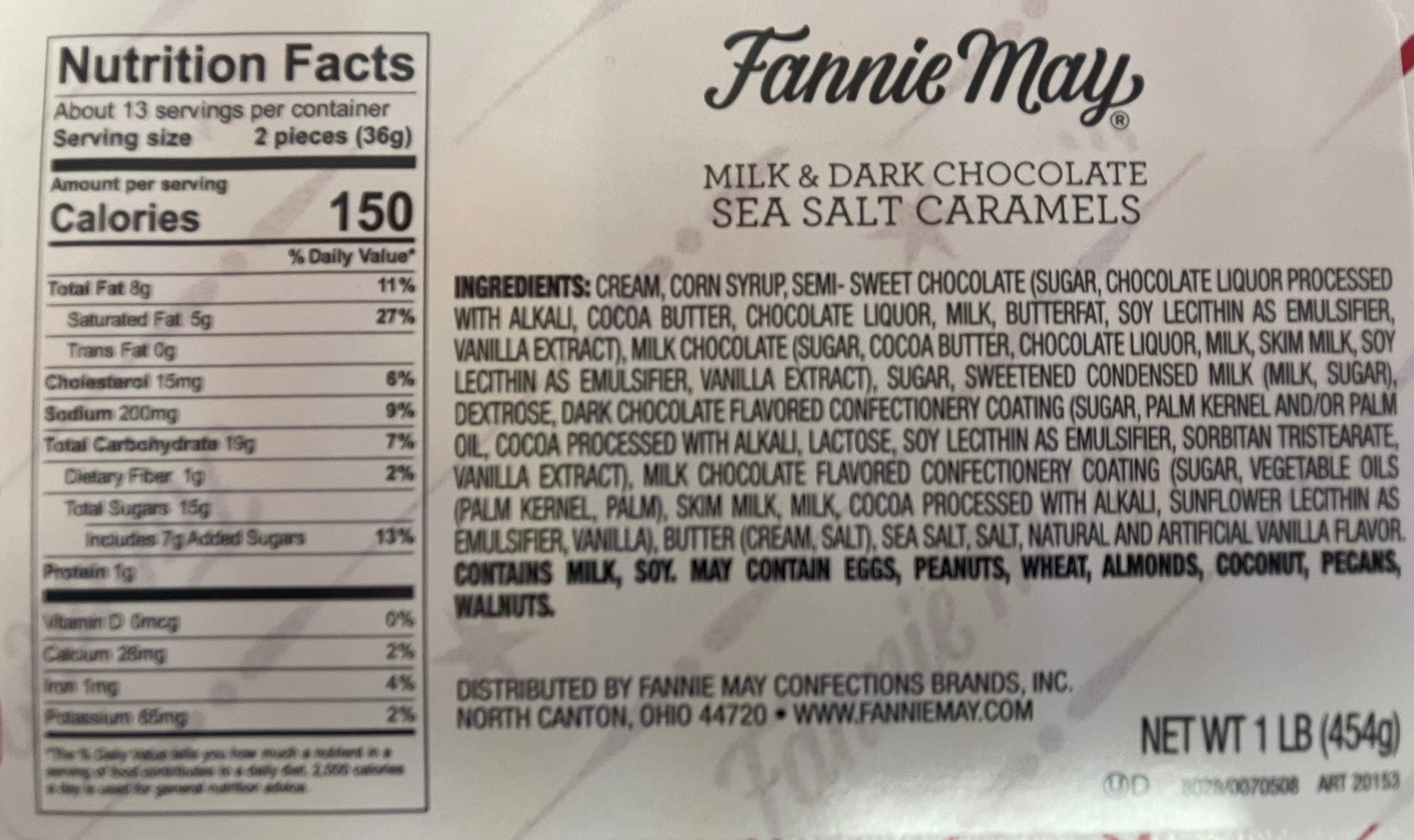 Premium Fannie May Milk & Dark Chocolate Box - Easter & Mother's Day Gift - Salted Caramels for Gifting & Celebrations