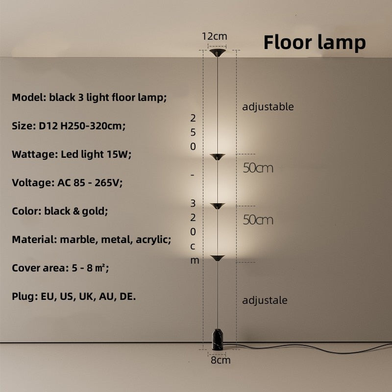 Adjustable LED Floor Lamp for Bedroom - Dimmable Standing Light with Remote Control, Perfect for Reading, Relaxing & Nightstand Lighting