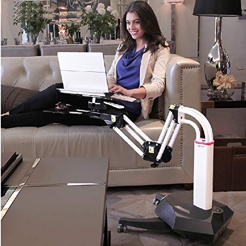 Kesrer01 Full Motion Long Arm Laptop Stand - Adjustable Rotating Computer Desk for Sofa, Bed, Office - Ergonomic Notebook Holder for Work, Gaming & Relaxing at Home