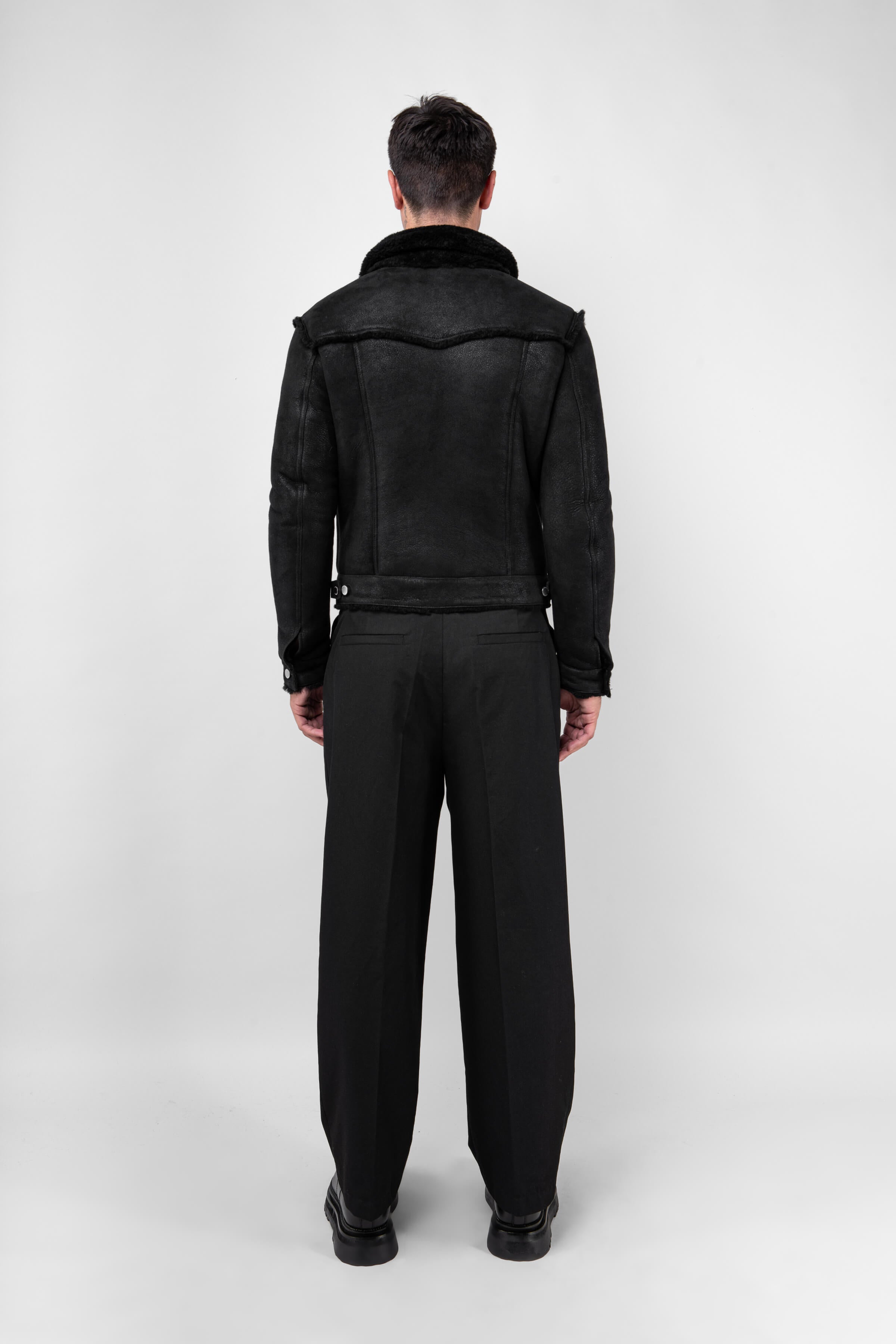 Men's Shearling Trucker Jacket - Tall Size, Warm Winter Coat for Outdoor Activities & Casual Wear