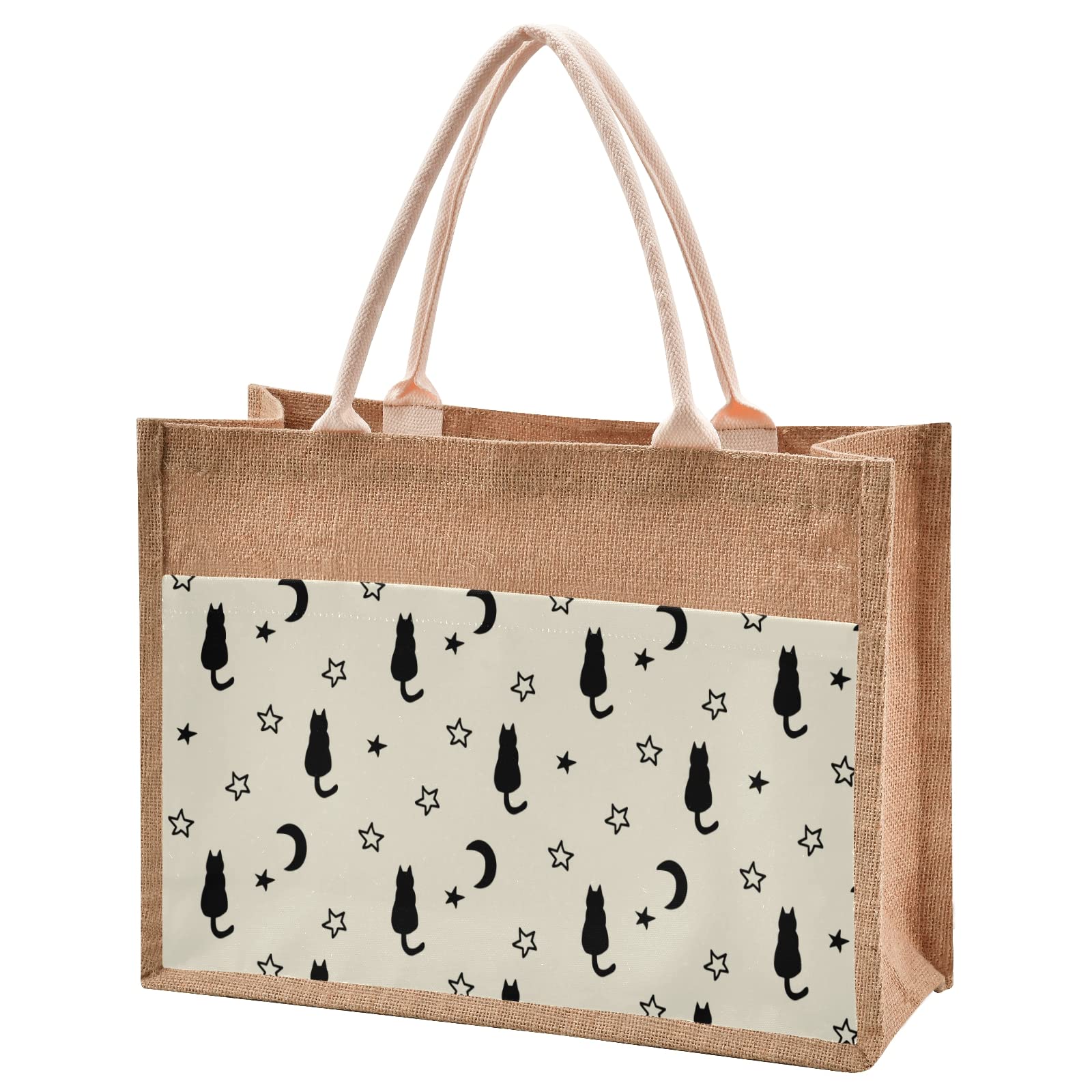 Eco-Friendly Small Burlap Tote Bag - Stylish Reusable Grocery Shopping Bag for Women | Perfect for Farmers Market, Beach Trips & Everyday Use