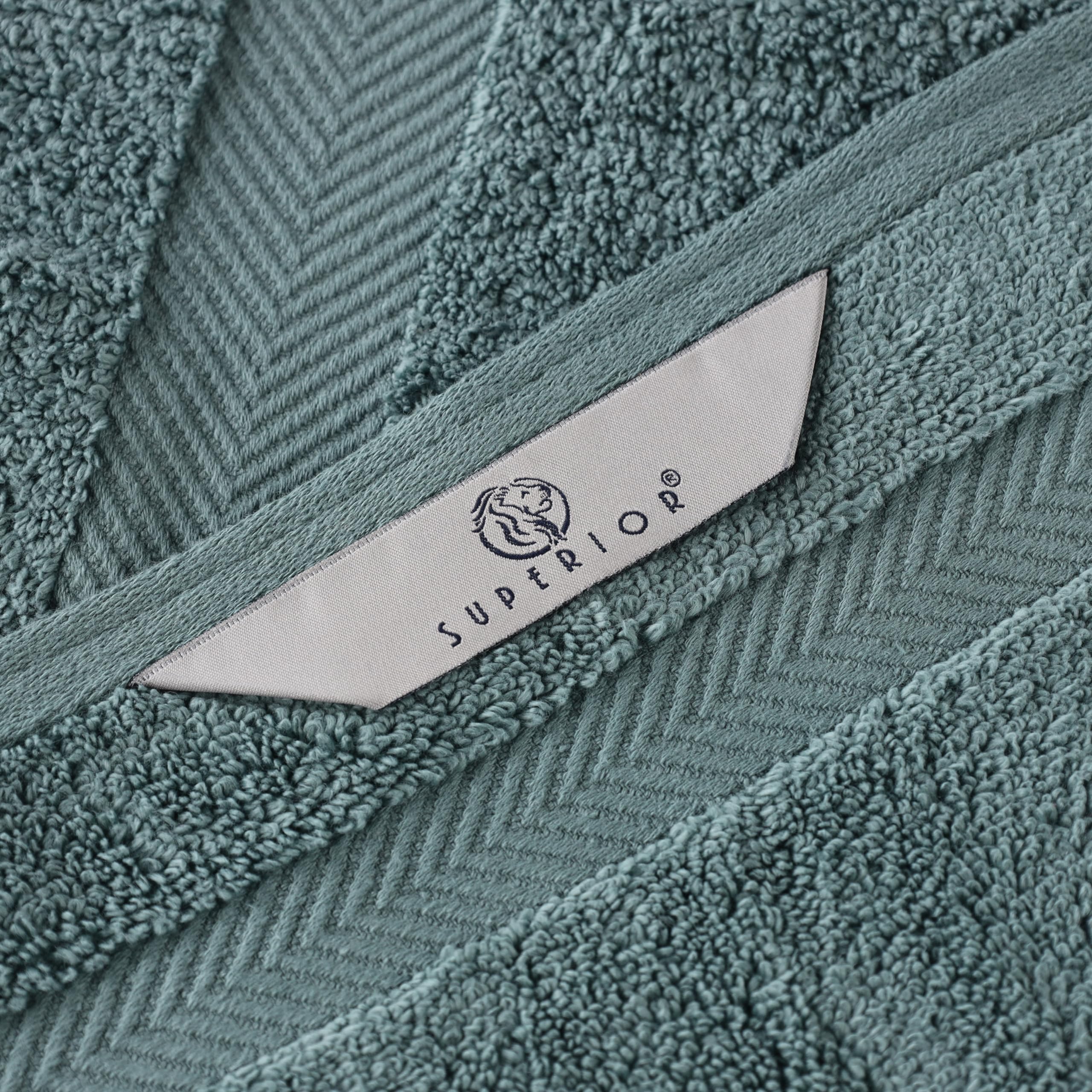 Premium 100% Cotton Bath Towel Set - 6 Piece Ultra Soft & Absorbent Luxury Towels (2 Washcloths, 2 Hand Towels, 2 Bath Towels) for Spa, Bathroom & Hotel Use - Jade Color