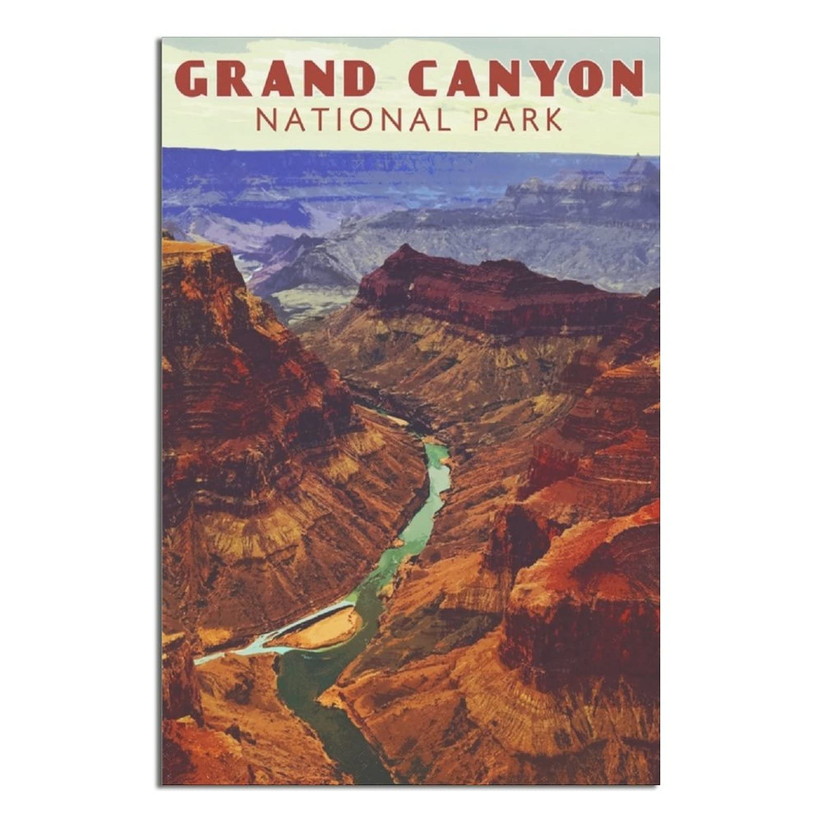 Vintage National Park Travel Posters - Grand Canyon River Canvas Art, Modern Wall Decor for Living Room, Bedroom & Office - Perfect Birthday Gift for Nature Lovers | Home & Office Decoration