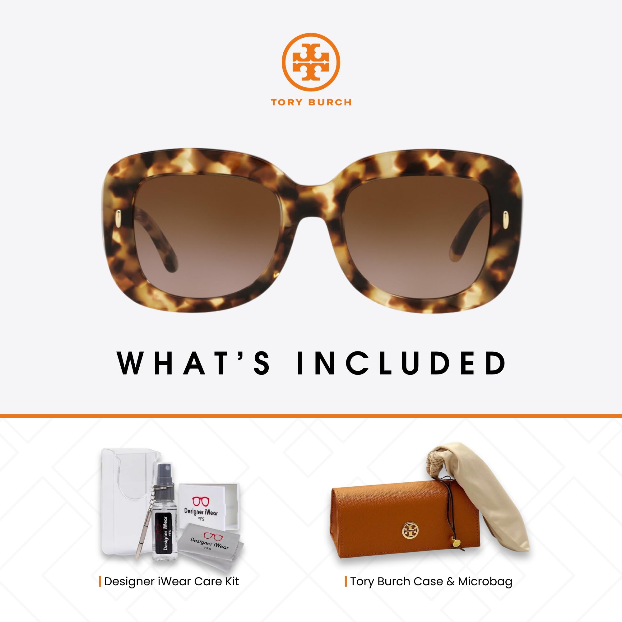 Tory Borch TY7170U Square Sunglasses for Women - Stylish UV Protection Shades + Free Designer iWear Eyewear Kit | Perfect for Beach, Driving & Fashion Outfits