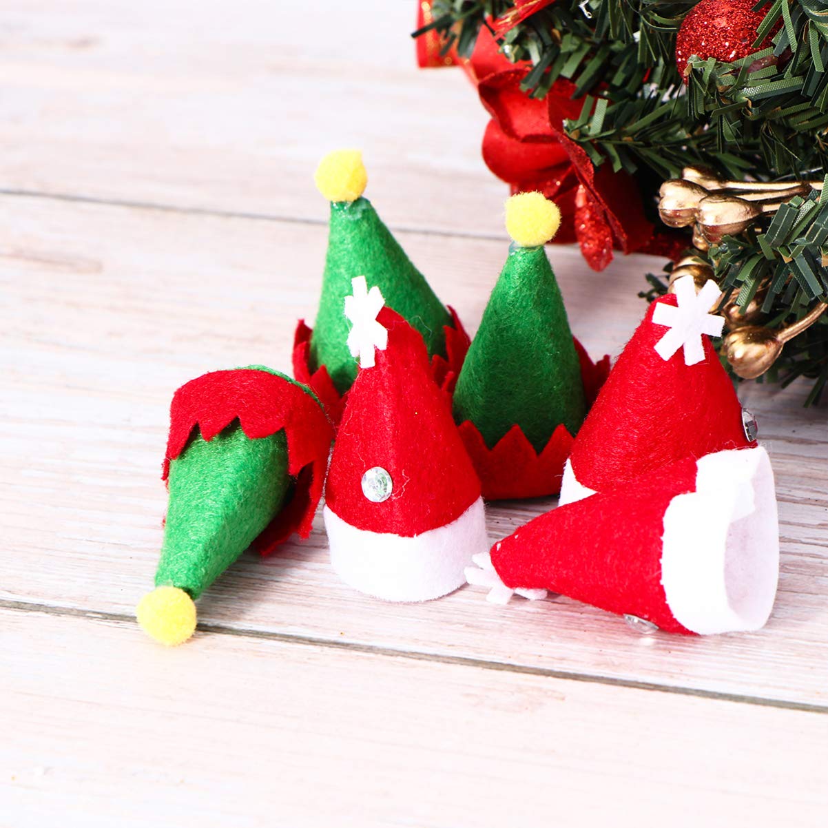 24pcs Mini Santa Hats for Lollipops - Christmas Candy Covers & Party Favors - DIY Crafts, Doll Decorations, Tree Ornaments - Perfect for Holiday Parties, Gift Wrapping & Festive Decor