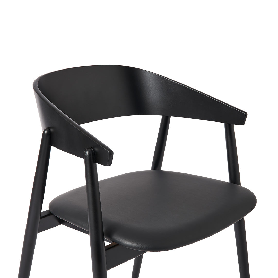 BY Kato AC2 Side Chair - Modern Wooden Dining Chair with Upholstered Seat - Perfect for Kitchen, Dining Room, and Office Workspace