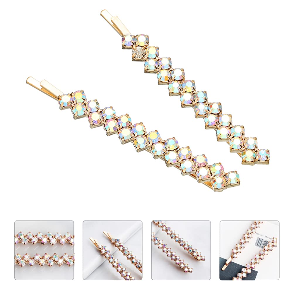 Uonlytech Crystal Rhinestone Hair Clips & Bobby Pins - Silver Alloy Bling Hair Clamps for Women, Girls | Wedding, Party, Prom, Daily Use Hair Accessories