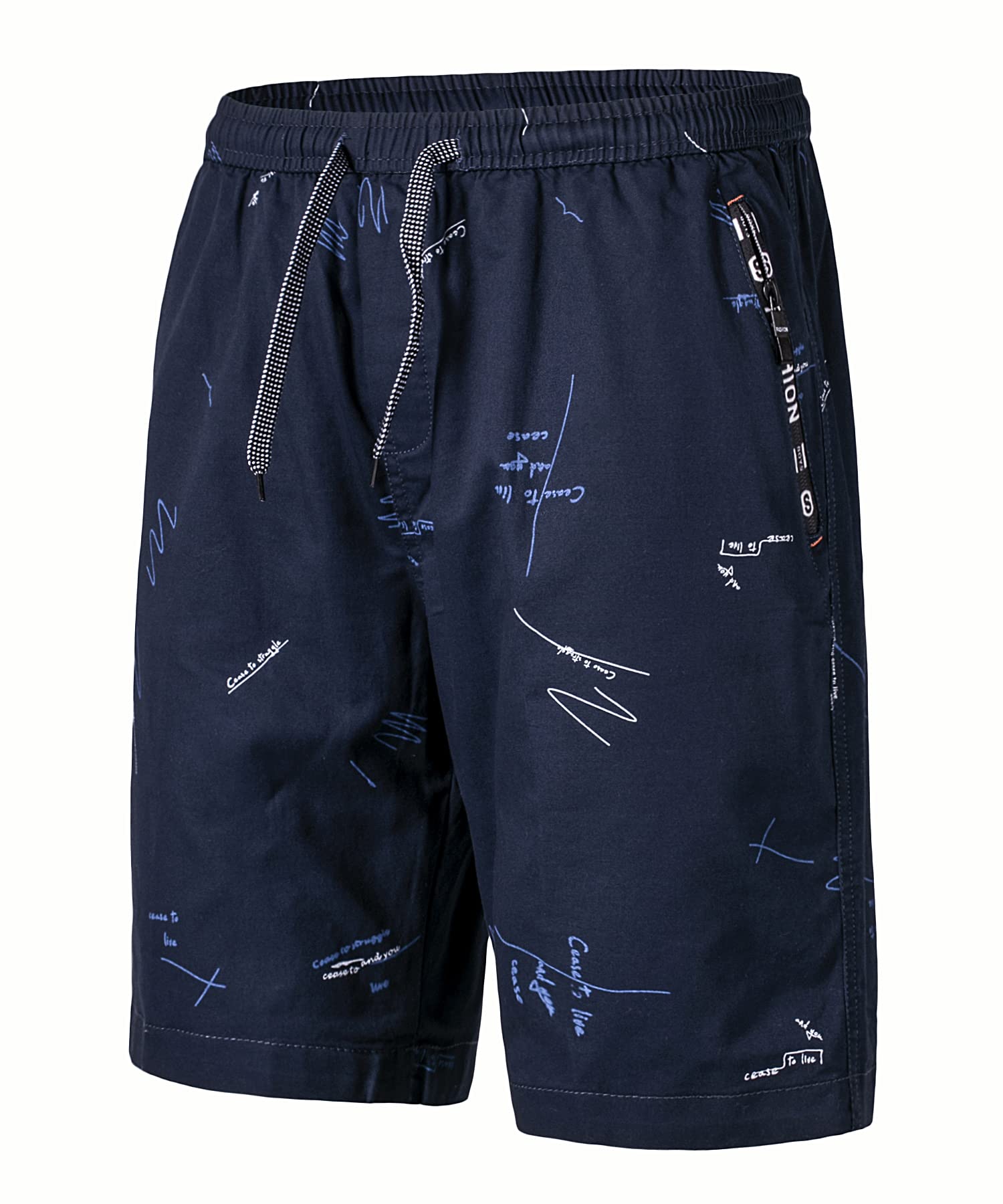 Men's Casual Plaid Beach Shorts - Soft Cotton Summer Shorts with Drawstring Elastic Waist & Zipper Pockets | Perfect for Swimming, Vacation, and Outdoor Activities