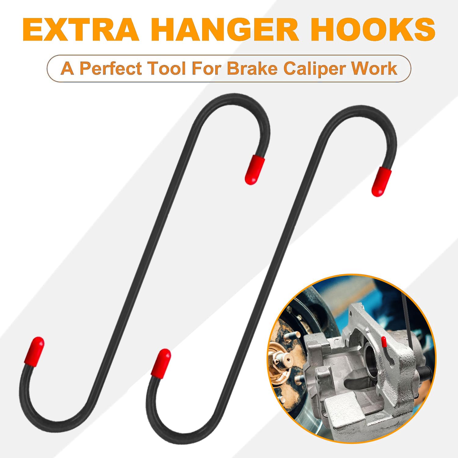 Universal 4-in-1 Brake Caliper Tool Set with Piston Compressor & 2 Hooks - Professional Car Brake Repair Kit for Disc Brake Maintenance, Installation & DIY Auto Service | Perfect for Mechanics & Home Garage Use
