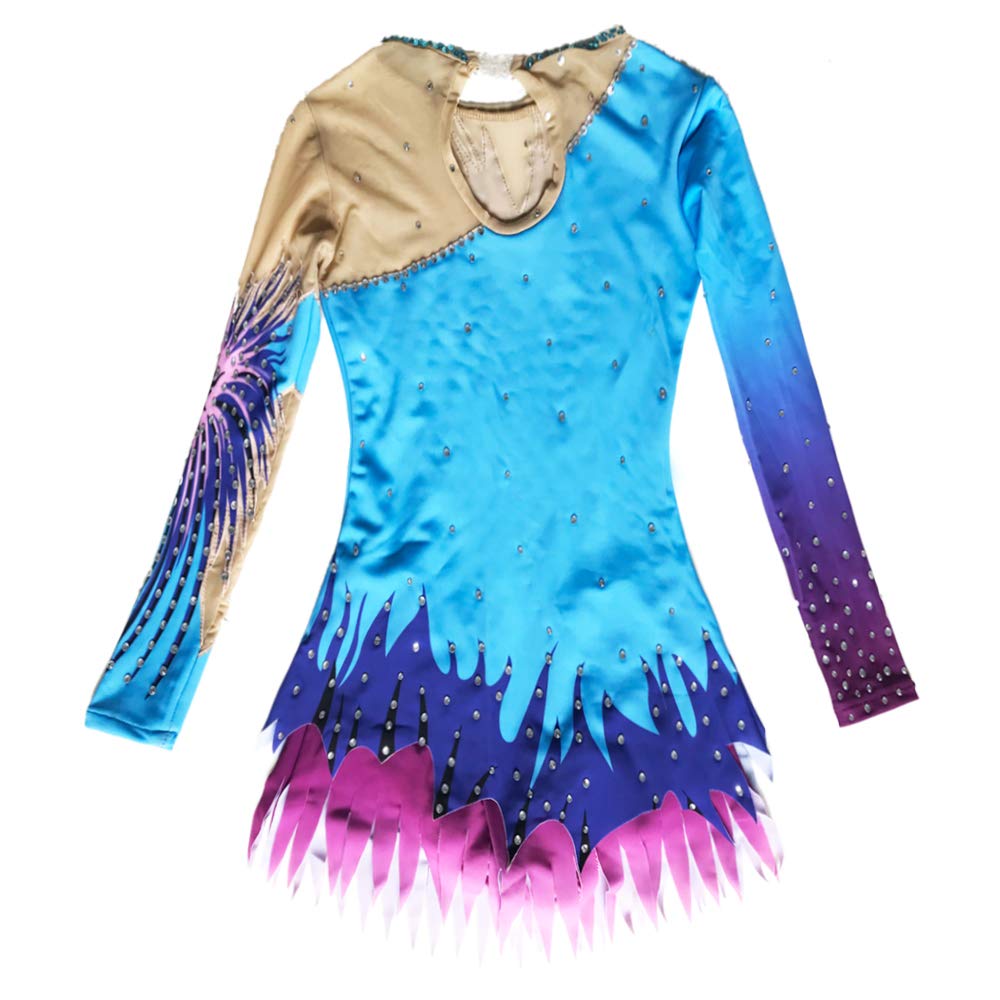LIUHUO Girls Dance Costume - Rhythmic Gymnastics Leotard Dress for Performance & Competition - Ballet, Jazz, Cheerleading Outfit for Kids & Teens