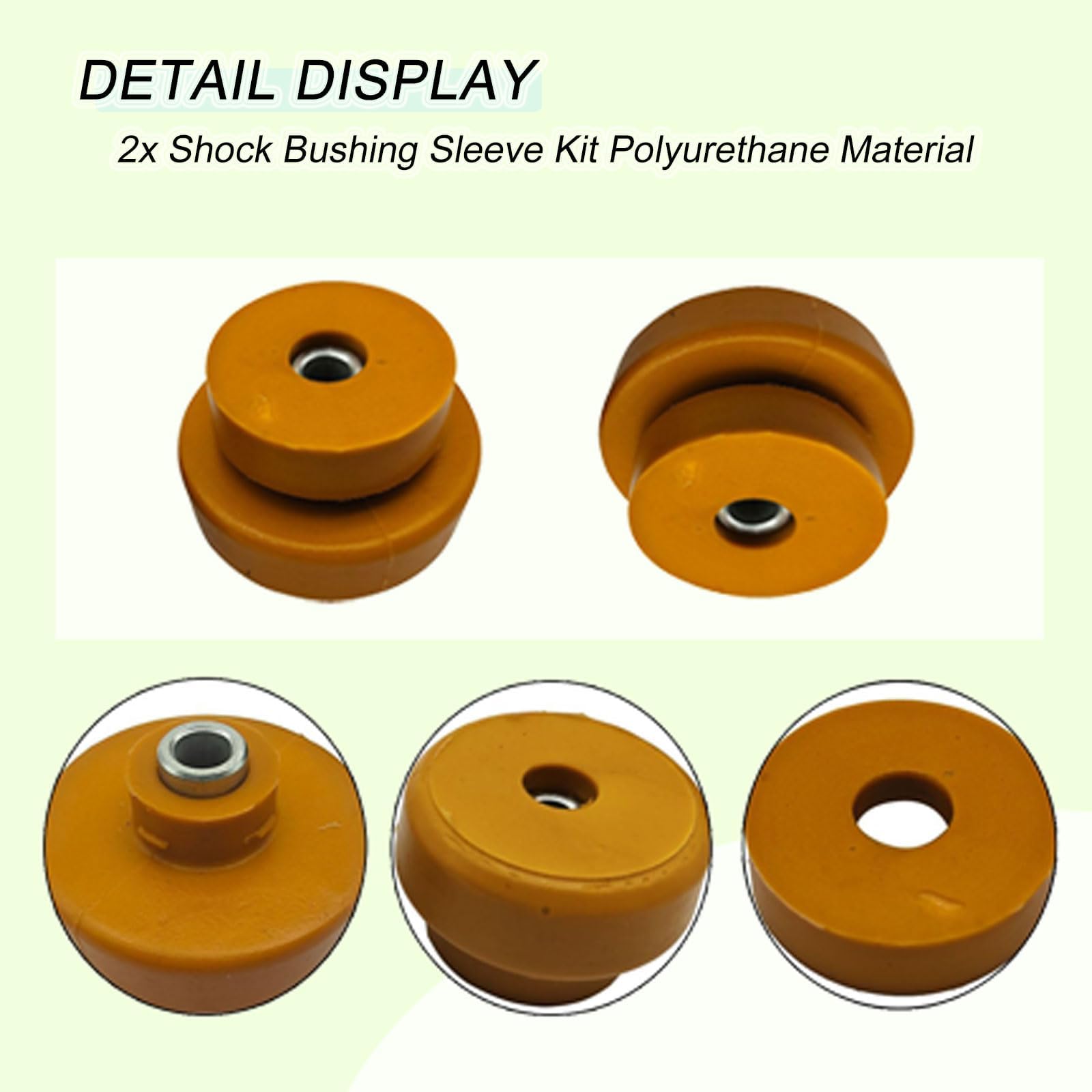 Premium Polyurethane Shock Bushing Sleeve Kit - Compatible with Mini Cooper 2002-2014 Models (Replaces OEM 33526754123 & 33526754124) - Durable Rear Upper Shock Mount Bushing Replacement for Smoother Ride & Enhanced Suspension Performance