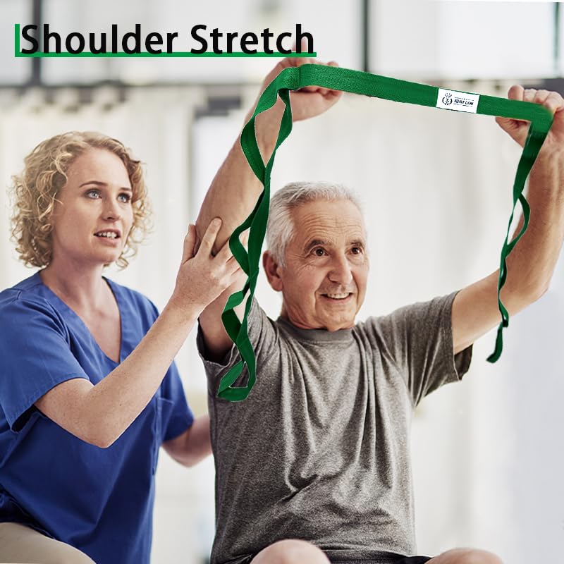 Premium Non-Elastic Yoga Stretching Strap with 10 Loops - Physical Therapy, Home Workout, Pilates & Gymnastics Accessory for Men & Women - Includes Exercise Guide for Flexibility Training, Posture Correction & Rehabilitation
