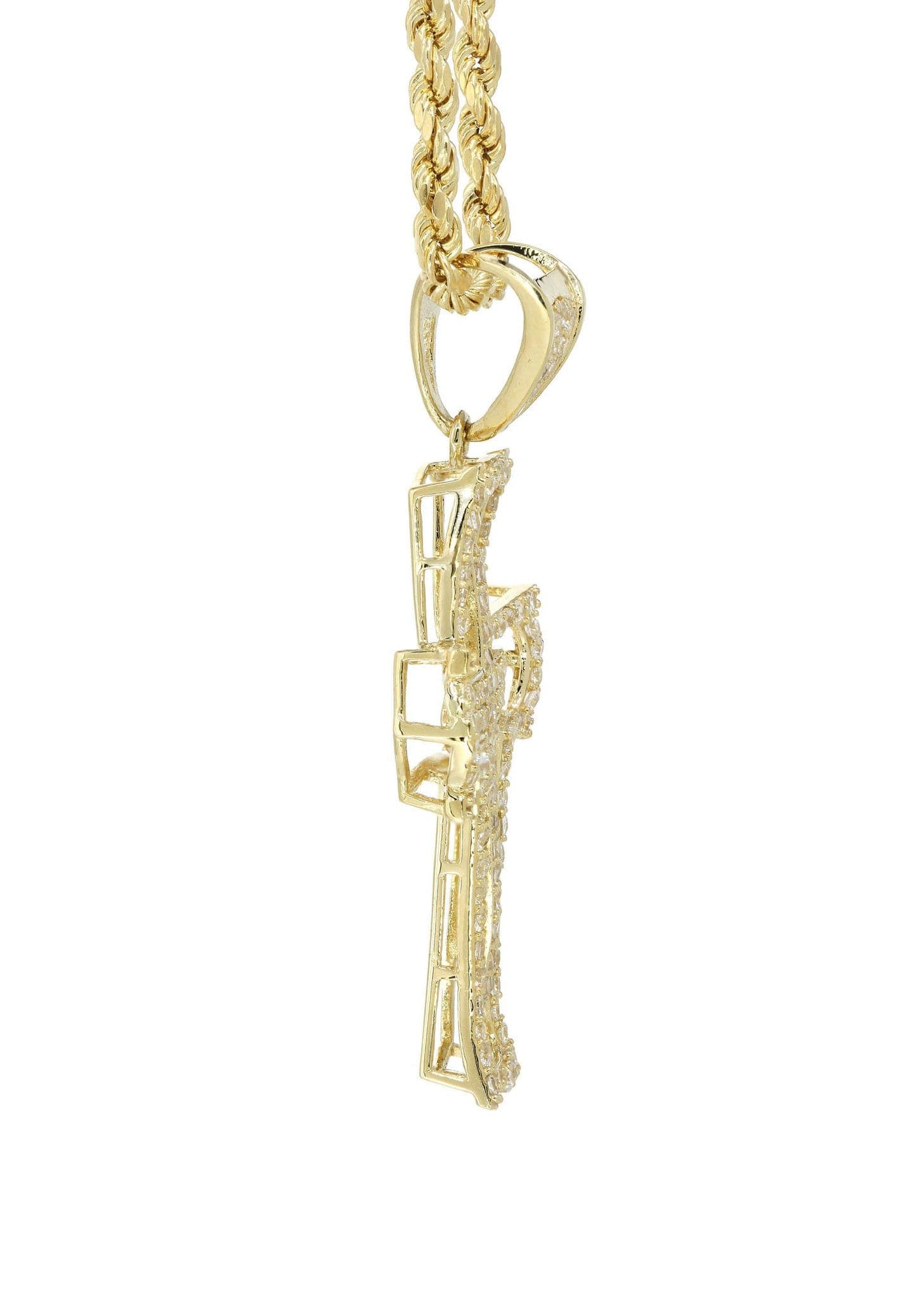 10K Yellow Gold Cross Necklace for Women & Men - 12.4 Grams Solid Gold Religious Jewelry - Perfect for Baptism, First Communion, Confirmation & Everyday Wear