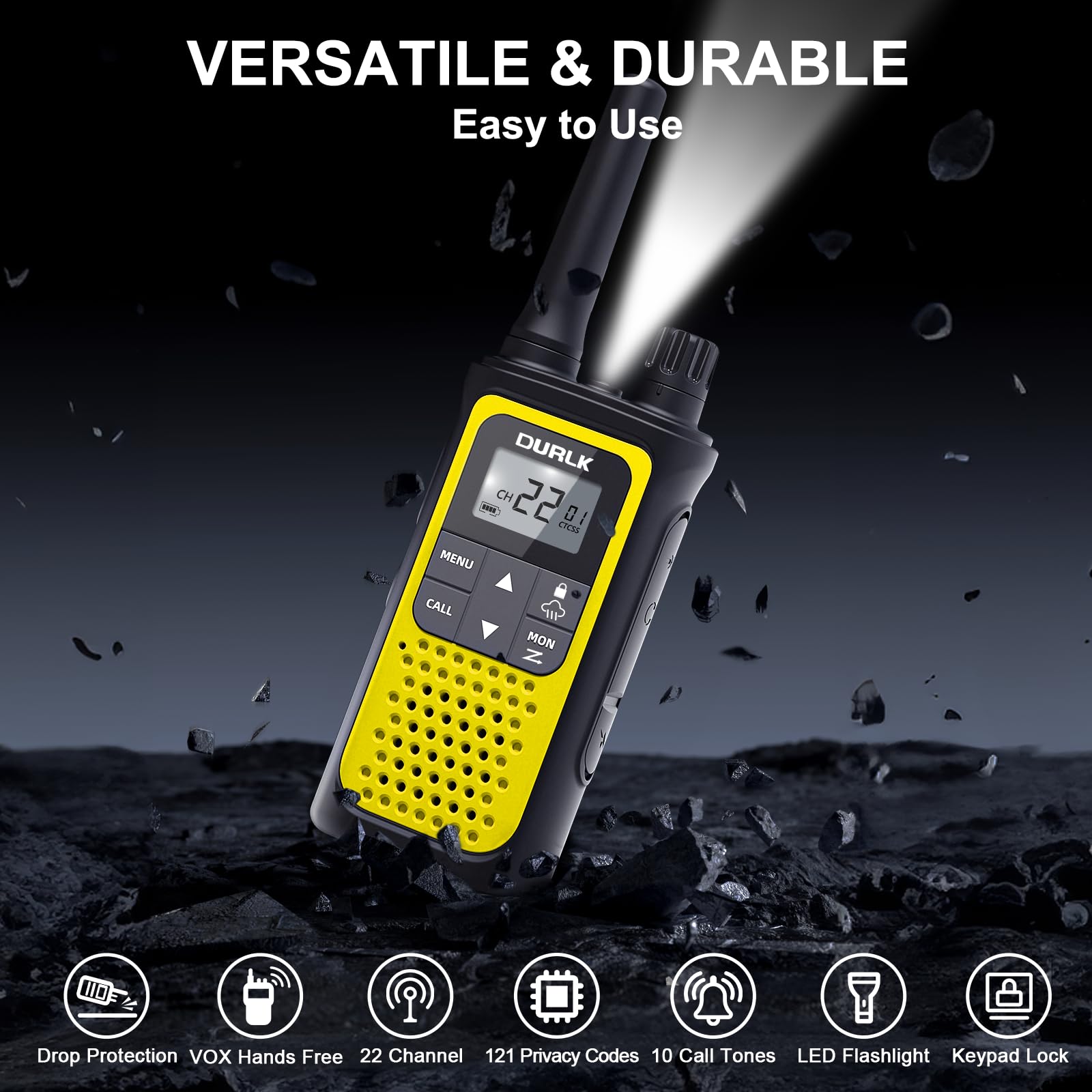 Rechargeable Long Range Walkie Talkies 4 Pack - 22 FRS Channel 2 Way Radios with NOAA Weather Alert, 1800mAh Li-ion Battery & USB-C Charger for Adults - Perfect for Hiking, Camping, Cruises, and Outdoor Adventures