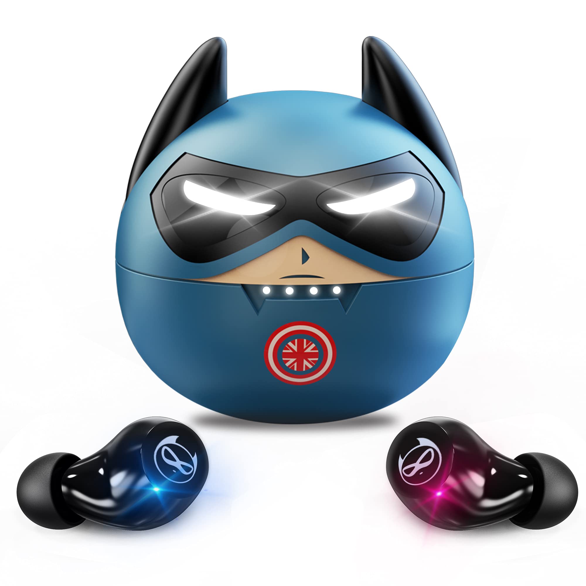**Wireless Earbuds Bluetooth 5.1 - True Wireless Stereo Headphones with Dual Mic, Sweat-Proof & Noise Cancelling, Blue Captain Design Charging Case - Perfect for Running, Gym, Workouts & Travel**