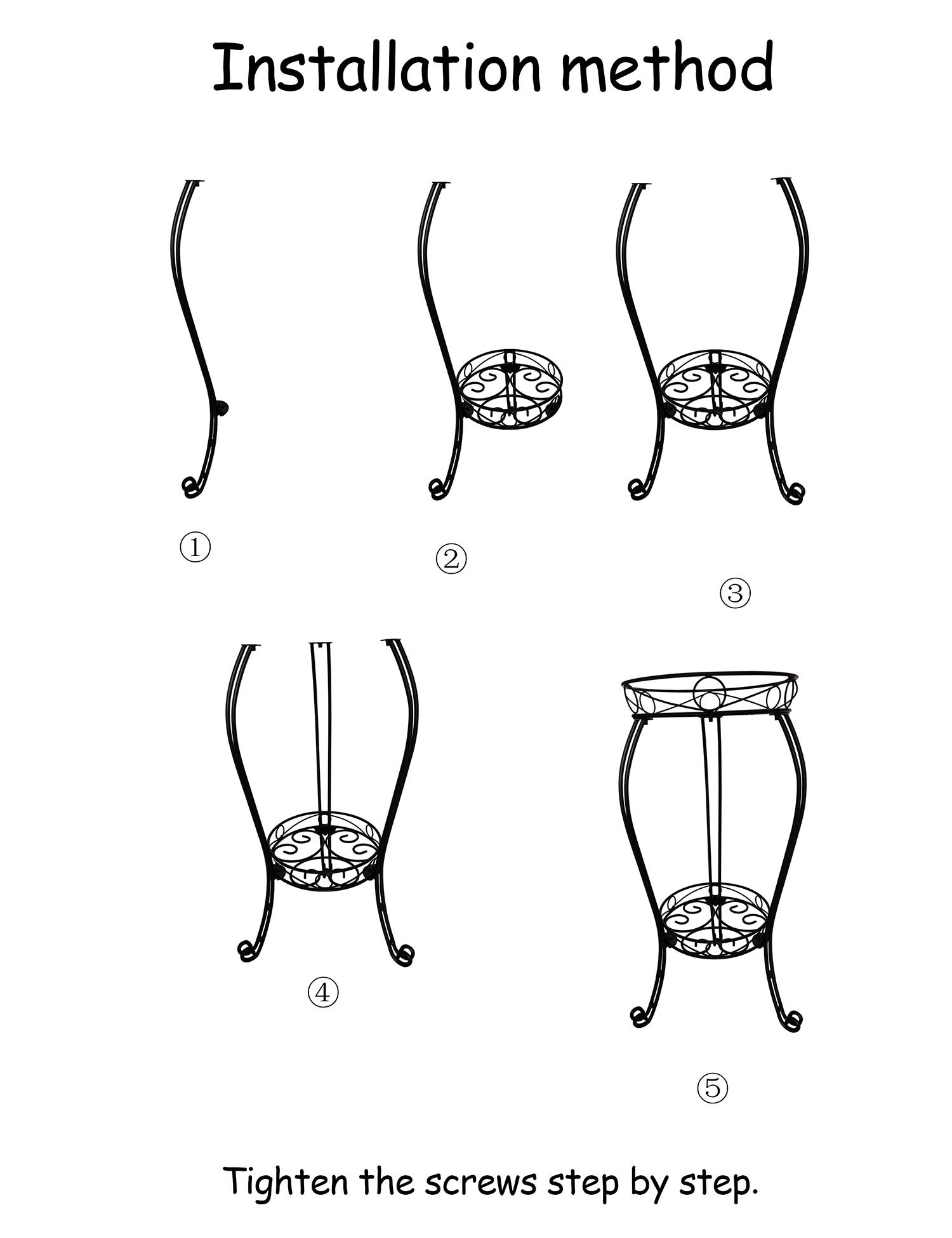 2 Tier 28.4 Inch Tall Metal Plant Stand - Set of 2 Indoor/Outdoor Flower Pot Holder with 6 Inch Height - Perfect for Balcony, Patio, Garden Decor and Home Plant Display