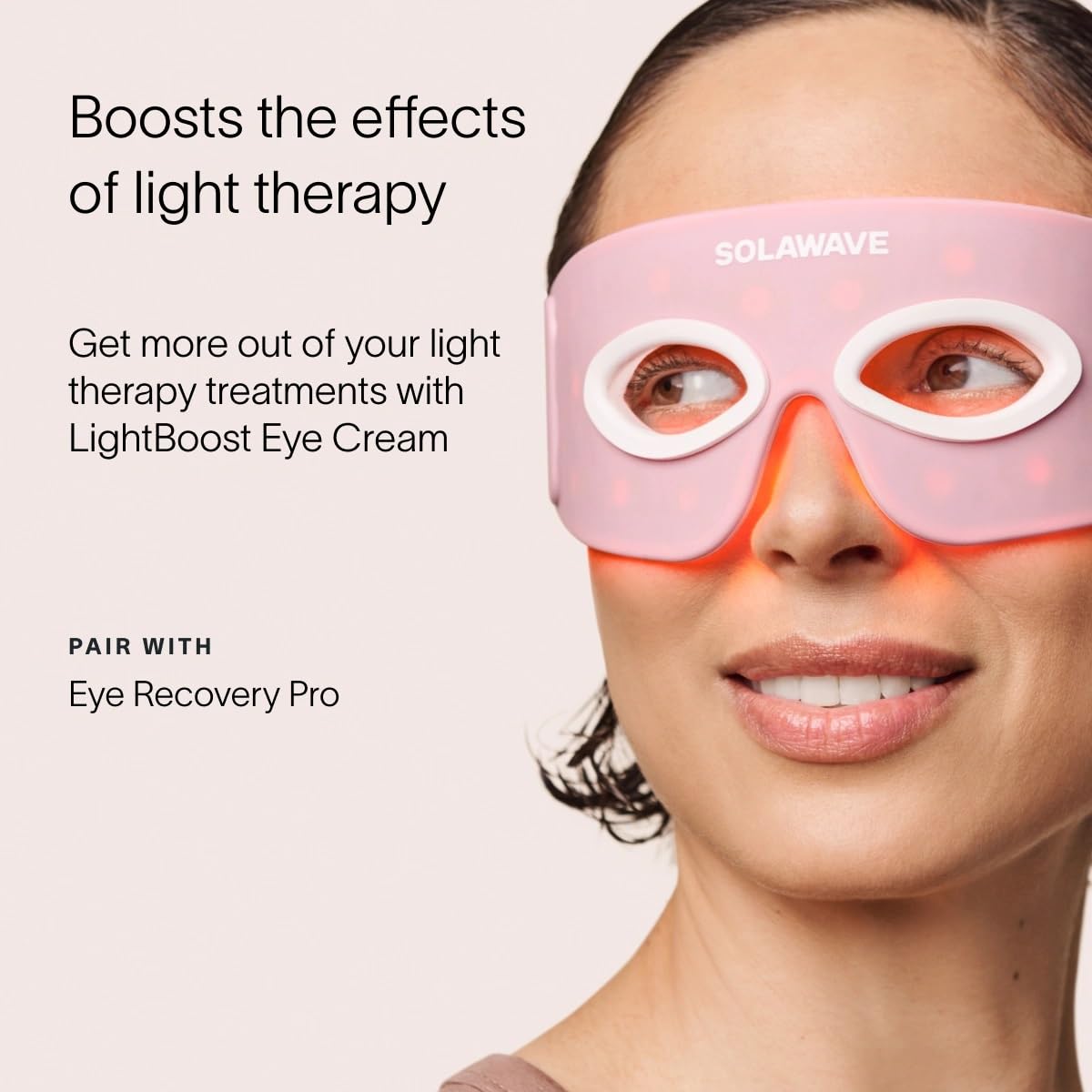 Solawave LightBoost Eye Cream for Dark Circles & Puffiness - Anti-Aging Under Eye Treatment with Wrinkle Smoothing & Brightening | Hydrating Formula with Collagen Support | Perfect for Red Light Therapy & Nighttime Skincare Routine