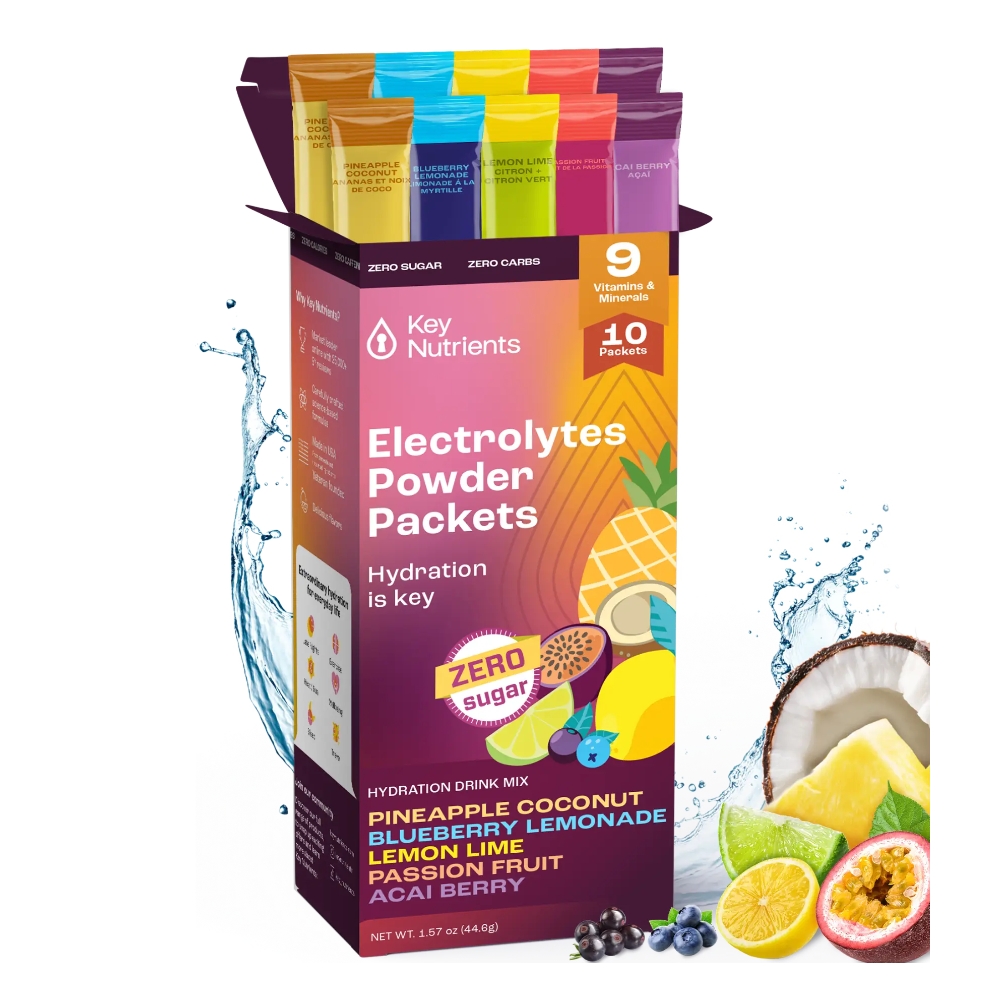 Electrolyte Recovery Plus Powder Travel Packets - Hydration Boost for Athletes & Travelers - Perfect for Workouts, Hiking & Post-Workout Recovery