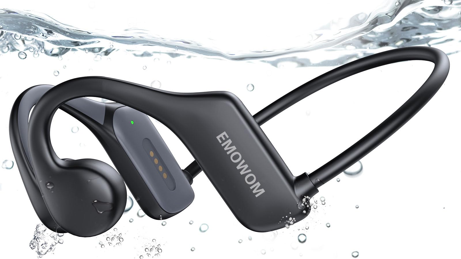Emowom Bone Conduction Headphones - Waterproof Wireless MP3 Headset with 32GB Storage for Swimming, Running, Cycling & Hiking | Open Ear Design, Ultra Lightweight for Sports & Outdoor Activities