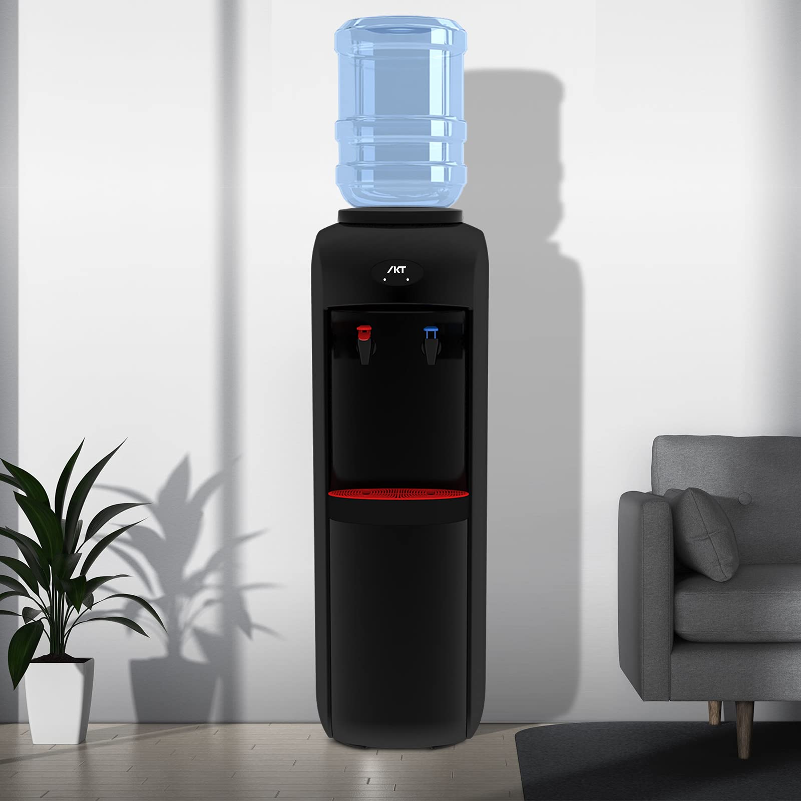 IKT Top Loading Water Dispenser with Hot & Cold Water - Energy Efficient Compressor Cooling, Child Safety Lock, ETL Certified (Black) - Perfect for Home, Office & Kitchen Use