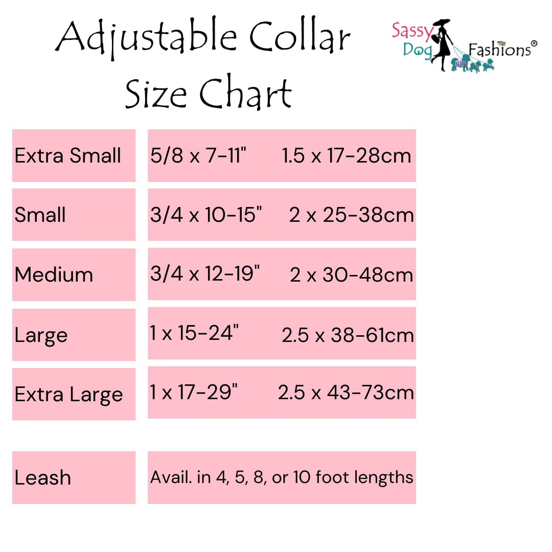 Handmade Adjustable Embroidered Service Dog Collar for Small Medium Large Dogs - 3/4