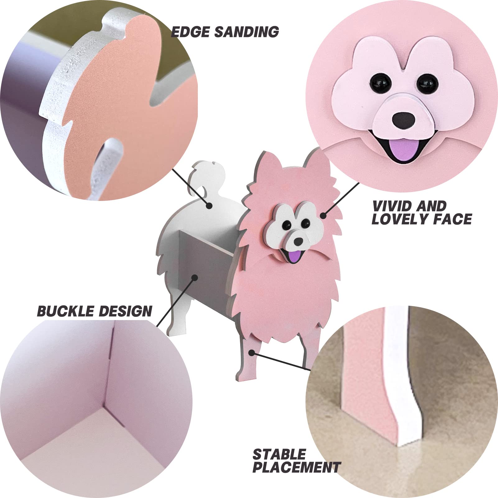 Pomeranian Shaped Dog Planter Pots - Cute PVC Cartoon Pet Flower Pot for Succulents, Cactus & Air Plants | Indoor & Outdoor Garden Decor, Home Gift Idea