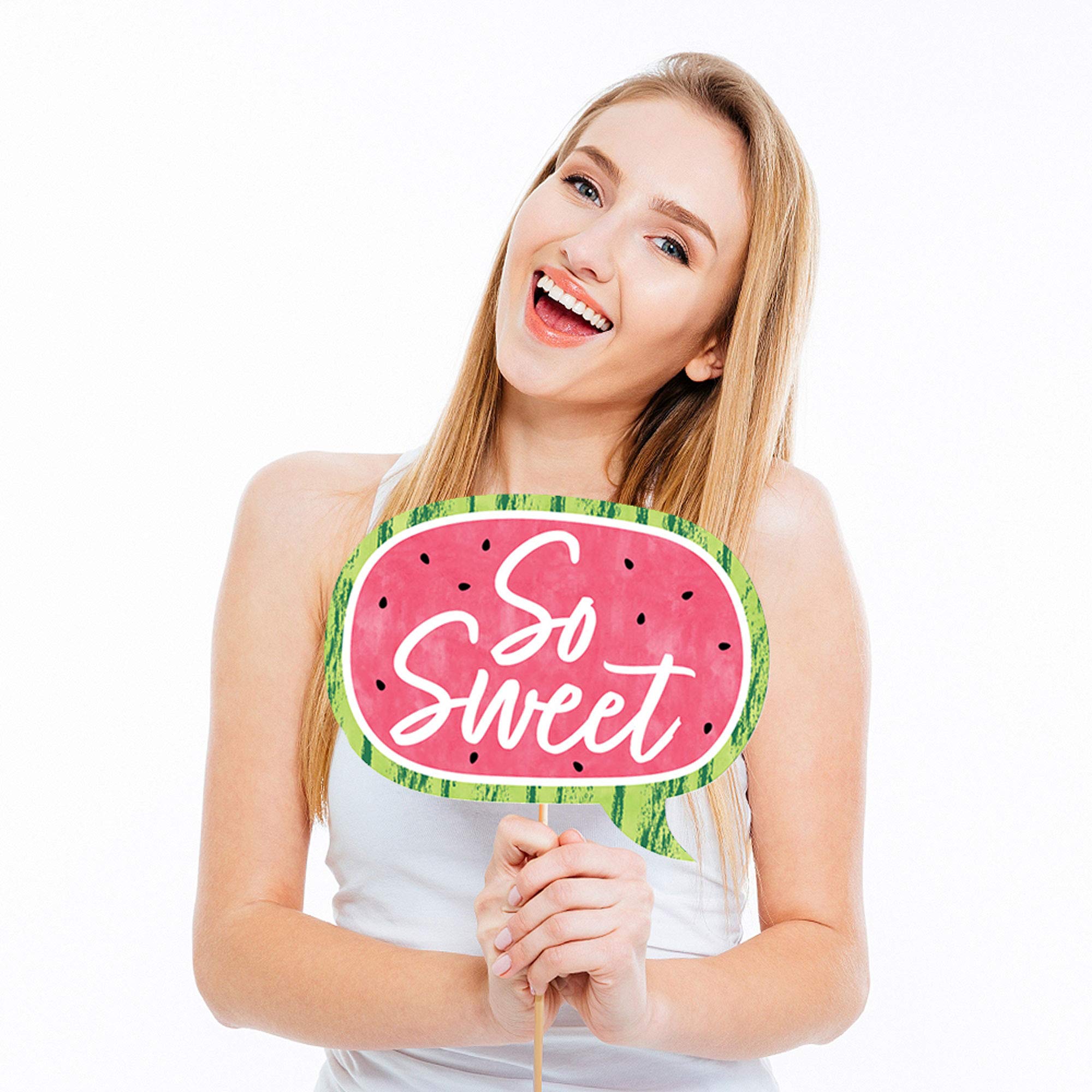 Sweet Watermelon Fruit Party Photo Booth Props Kit - 20 Count Fun Summer Party Decorations for Birthdays, Baby Showers & Pool Parties
