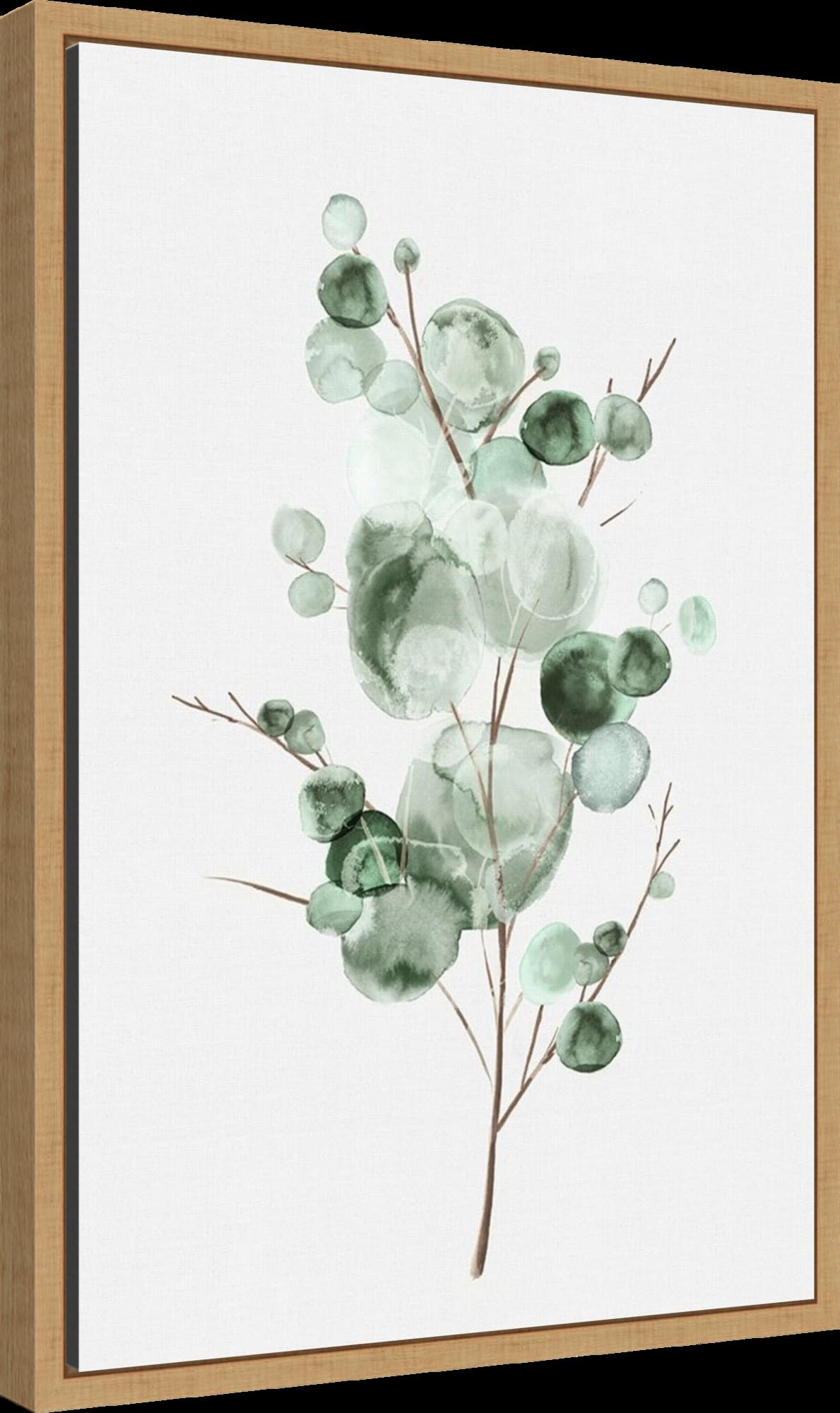 Amanti Art Framed Canvas Wall Art 23x16 - Tender Sprout I (Eucalyptus) by Eva Watts, Modern Floral Painting, Ready to Hang Framed Wall Decor for Living Room, Bedroom, Bathroom & Office - Perfect for Home, Wedding & Gift Giving