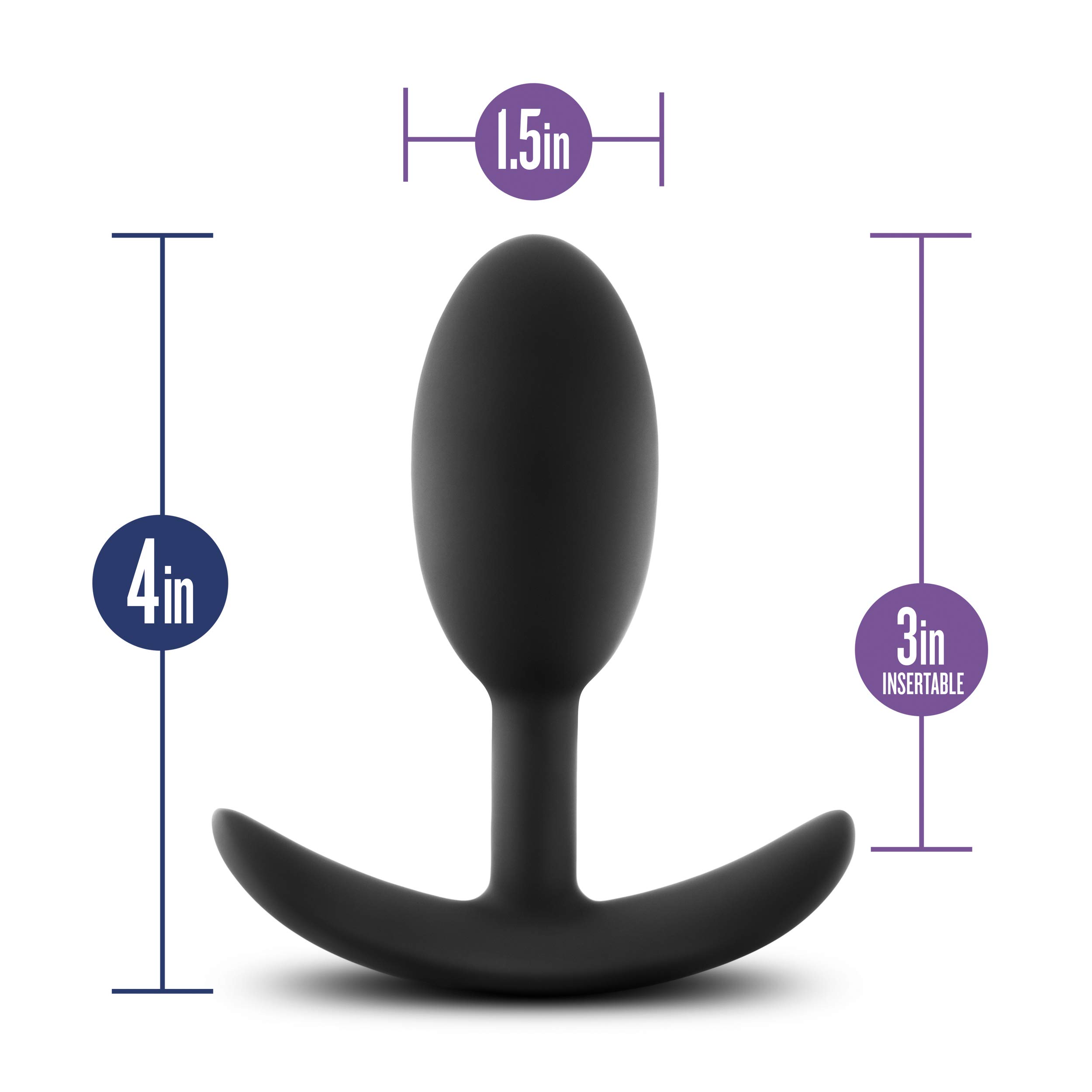 Blush Novelties Luxe Wearable Vibrating Slim Anal Plug – 4 Inch Medium Motion-Activated Silicone Butt Plug for Hands-Free Play – Prostate & G-Spot Stimulator for Men, Women & Couples – Body-Safe Black Sex Toy – Perfect for Solo Play, Couples Fun & Discreet Wear Under Clothing