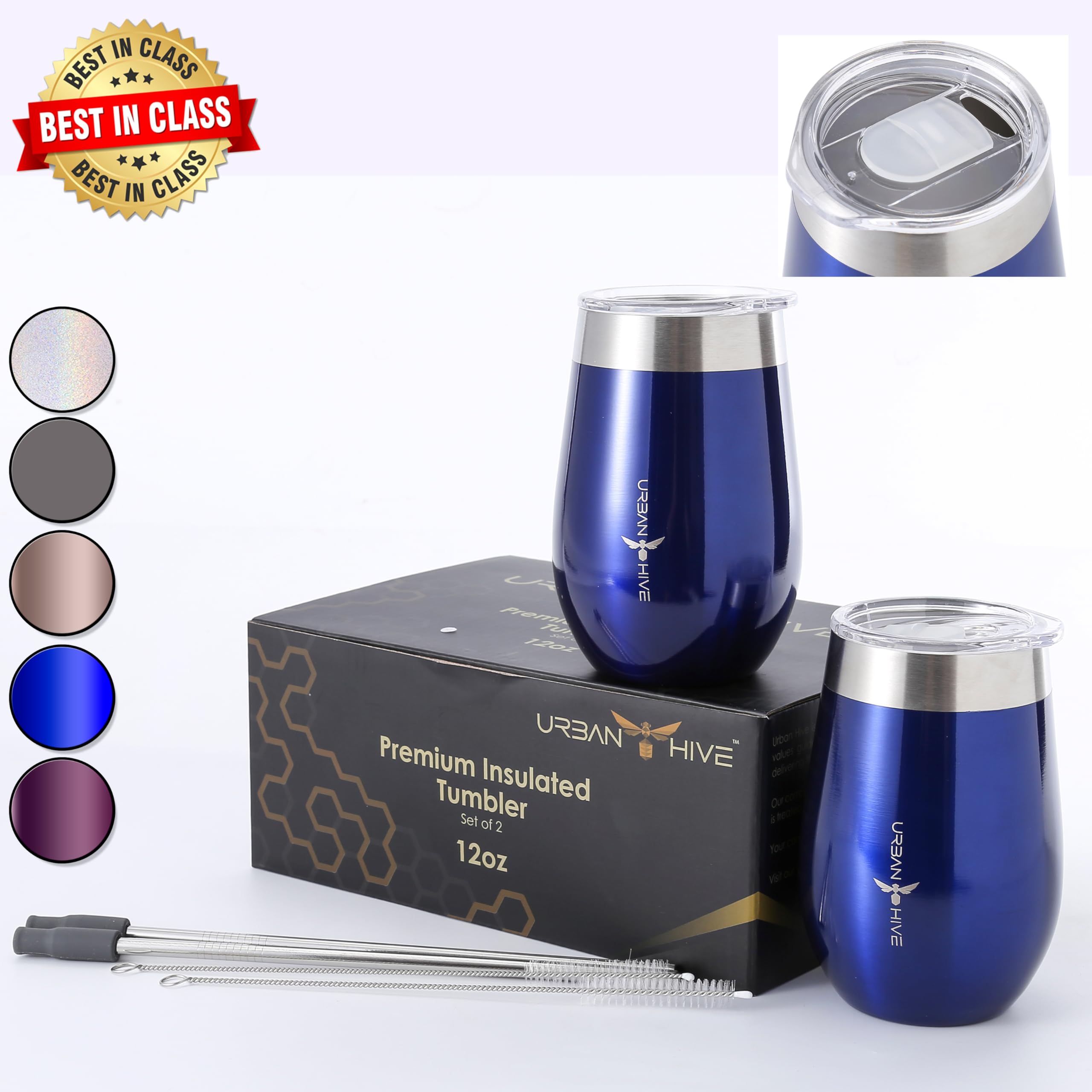 12 oz Insulated Stainless Steel Tumbler with Leak-Proof Lid & Straw - Unbreakable Travel Mug for Hot & Cold Drinks - Keeps Beverages Hot or Cold for Hours - Perfect for Coffee, Tea, Hot Chocolate - Ideal for Office, Commuting, Camping & Holiday Gifts