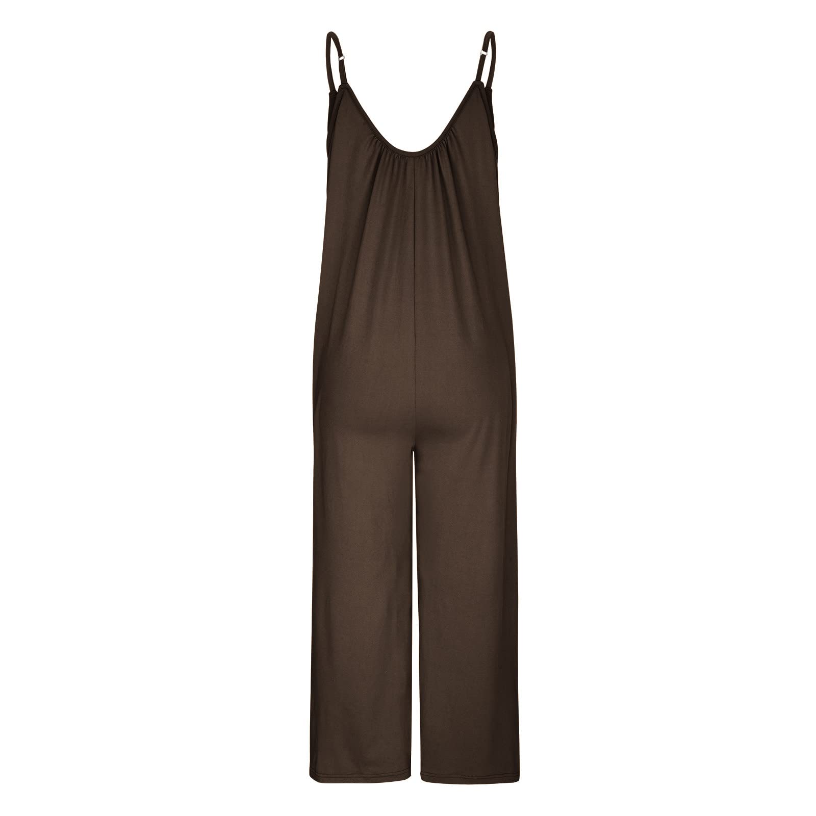 Women's Plus Size Summer Jumpsuit - Wide Leg Romper with Pockets for Casual Outings