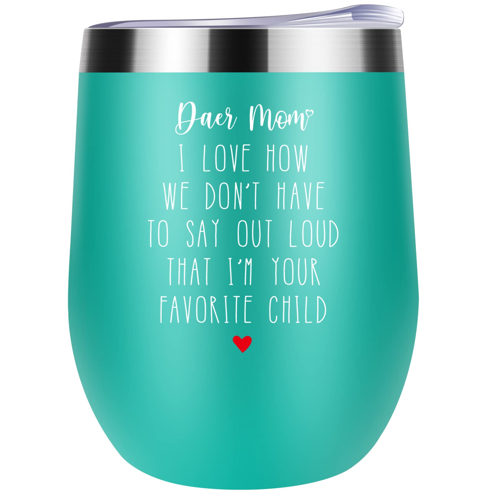 **12oz Green Wine Tumbler - Best Birthday & Mother's Day Gift for Mom, Wife, Women - Thoughtful Present from Daughter, Son, Husband & Kids - Perfect for Coffee, Tea & Wine at Home or Office**