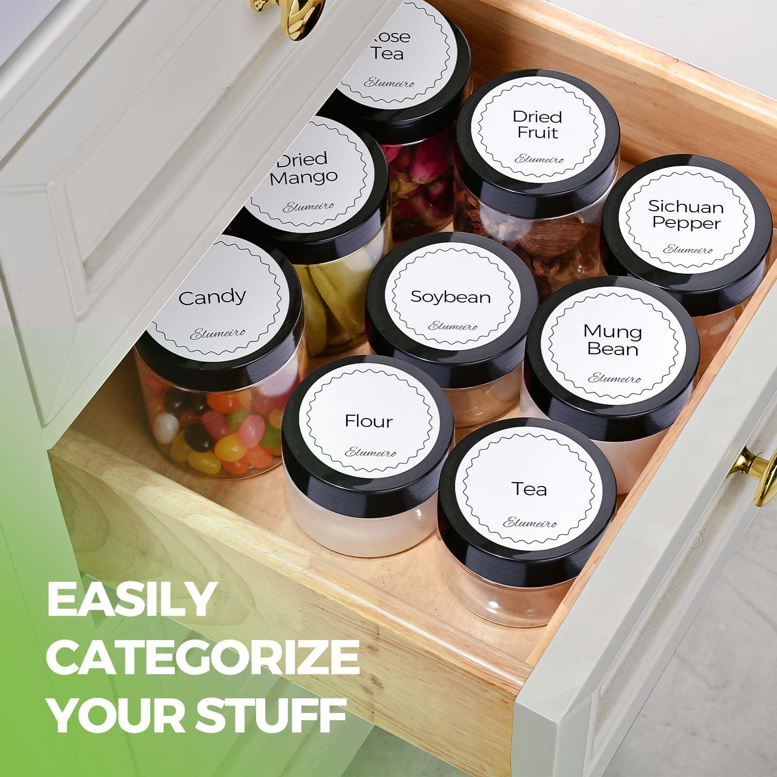 6 oz Clear Plastic Jars with Black Lids - 8 Pack Wide Mouth BPA-Free Food Grade Containers for Storage | Refillable Cosmetic Jars for DIY Crafts, Lotion, Cream, Slime & Spice | Perfect for Kitchen, Bathroom & Craft Room Organization