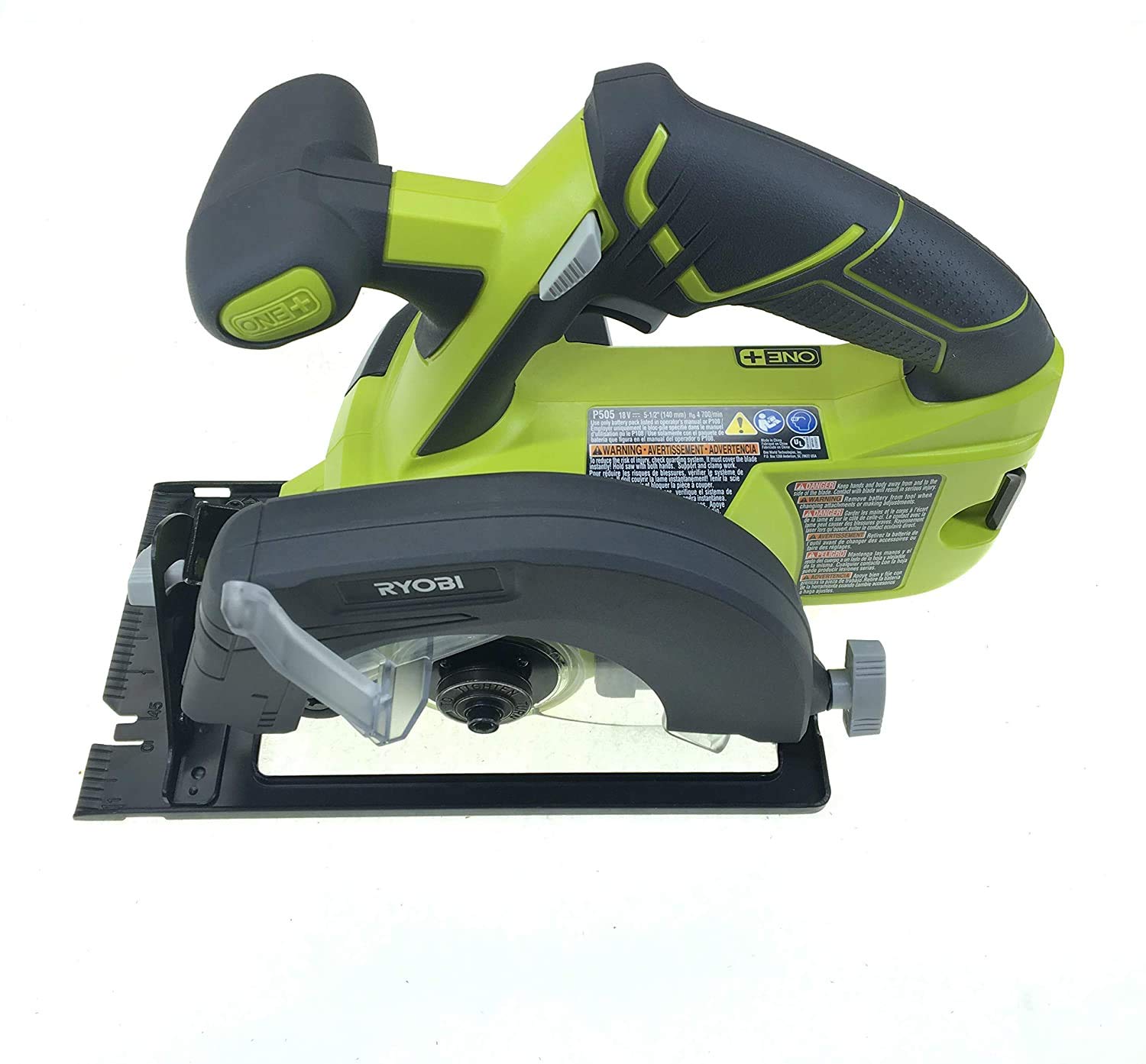 RYOBI 18V Cordless Circular Saw Kit with 4Ah Battery & Charger - 5-1/2 Inch Blade, Lightweight & Powerful for DIY Projects, Woodworking, and Home Renovations (Tool Only, No Retail Packaging)