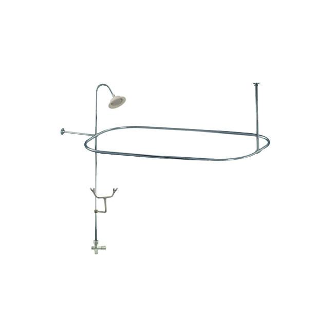Chrome Clawfoot Tub to Shower Conversion Kit with Enclosure & Curtain Rod 10060C - Vintage Bathroom Upgrade for Classic & Modern Homes