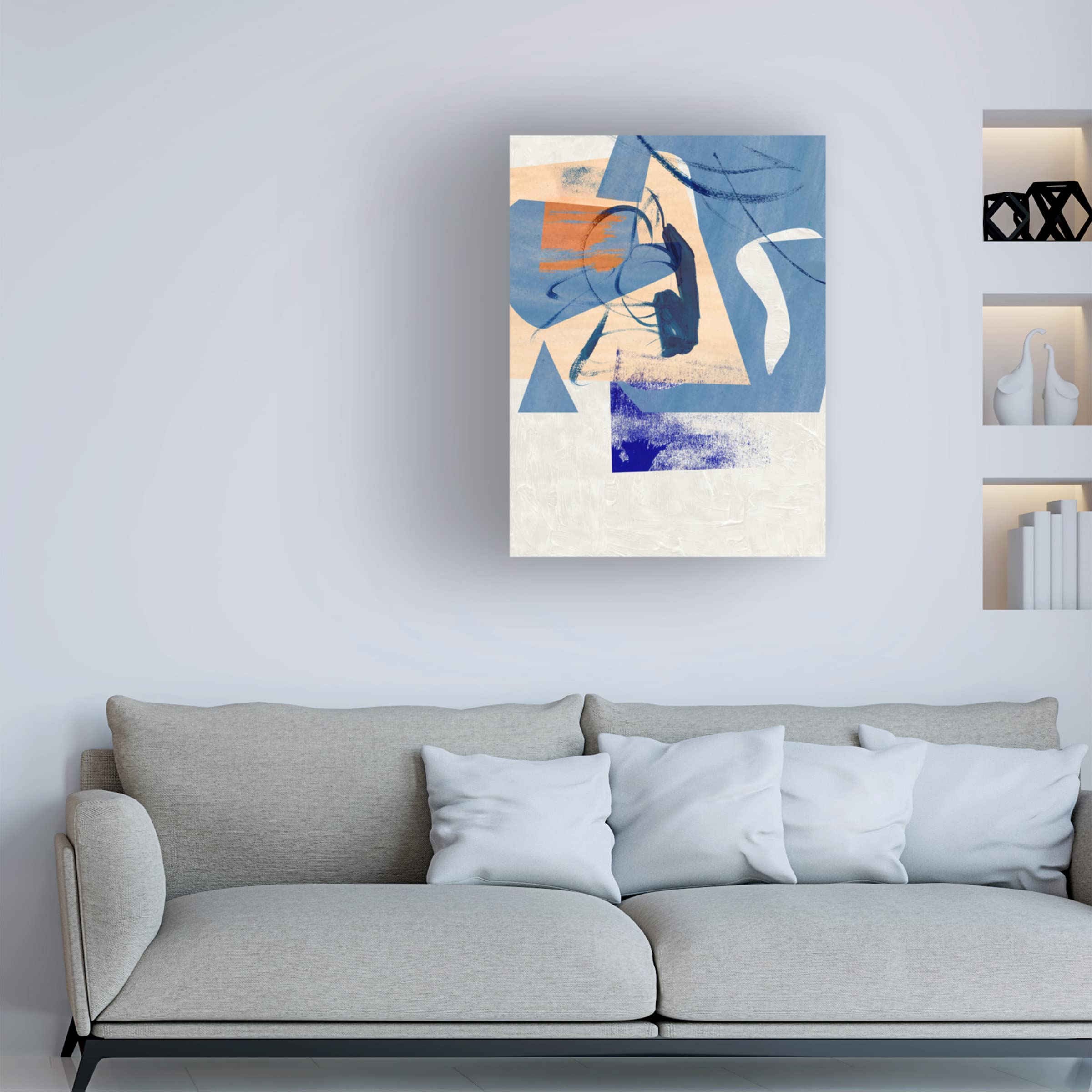 Trademark Fine Art 'Night Fragment II' Canvas Wall Art by Melissa Wang - Modern Abstract Painting for Living Room, Bedroom & Office Decor