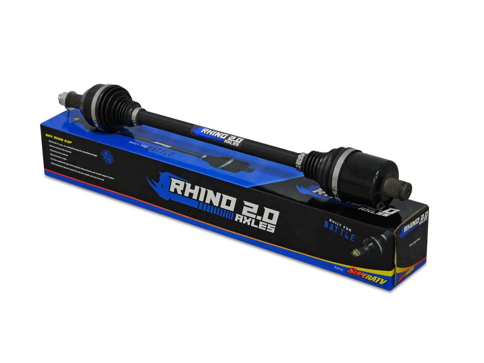 SuperATV Heavy Duty Rhino 2.0 Front Left Axle for 2020-2024 Kawasaki Teryx KRX 1000 - Chromoly Steel Construction, Heat Treated, Stronger Than OEM - Perfect for Off-Roading, Mudding & Trail Riding