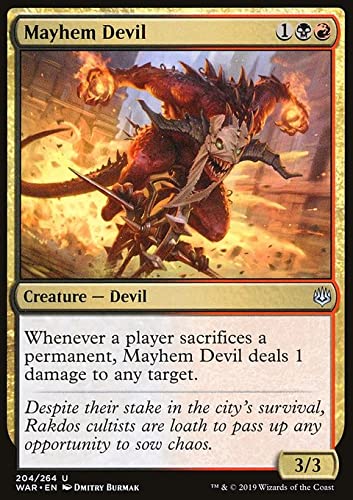 Magic: The Gathering - Mayhem Devil (204) War of The Spark WAR Card | MTG Collectible Trading Card Game | Perfect for Commander, Standard & Modern Decks
