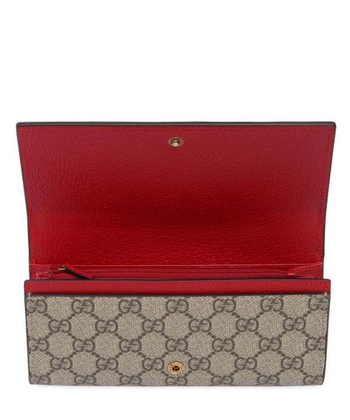 Gucci Neo Vintage Supreme Continental Wallet for Men - Red Genuine Leather Bifold Wallet with RFID Protection - Perfect for Travel, Business & Everyday Use