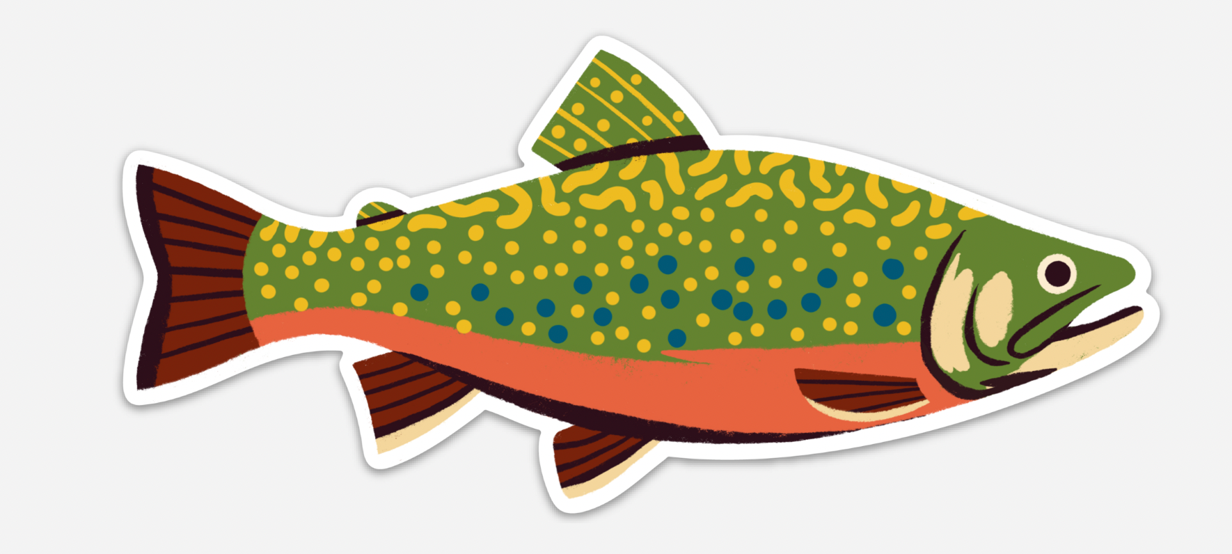 Native Trout Sticker - Waterproof Vinyl Decal for Fishing Gear, Coolers & Outdoor Equipment - Perfect for Anglers & Nature Lovers