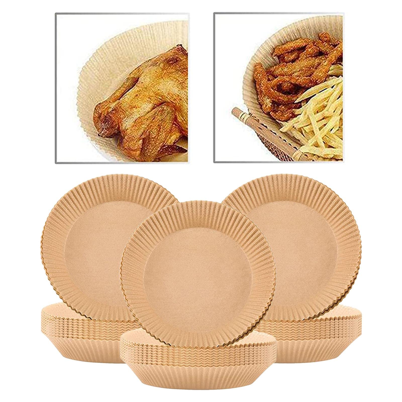 **Disposable Air Fryer Liners - 300 Pack Round Non-Stick Parchment Paper Sheets for Oil-Proof Baking, Roasting & Frying | Natural Unbleached & Eco-Friendly | Perfect for Air Fryers, Ovens & Kitchen Cooking**