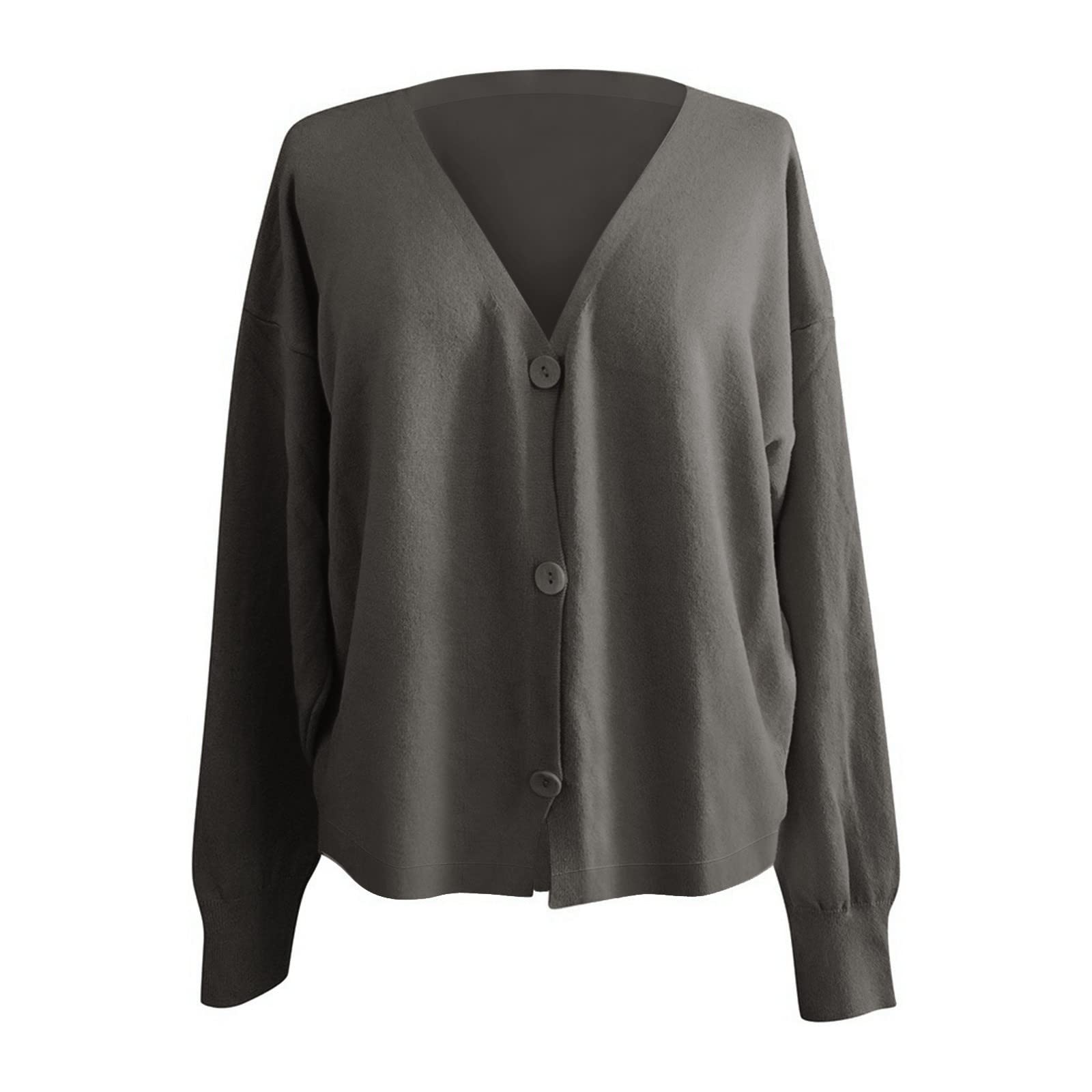 Women's Solid Single-Breasted Cardigan - Soft Knit Sweater for Women, Casual & Office Wear, Sizes S-XXL | Perfect for Fall & Winter Layering, Work & Weekend Outfits