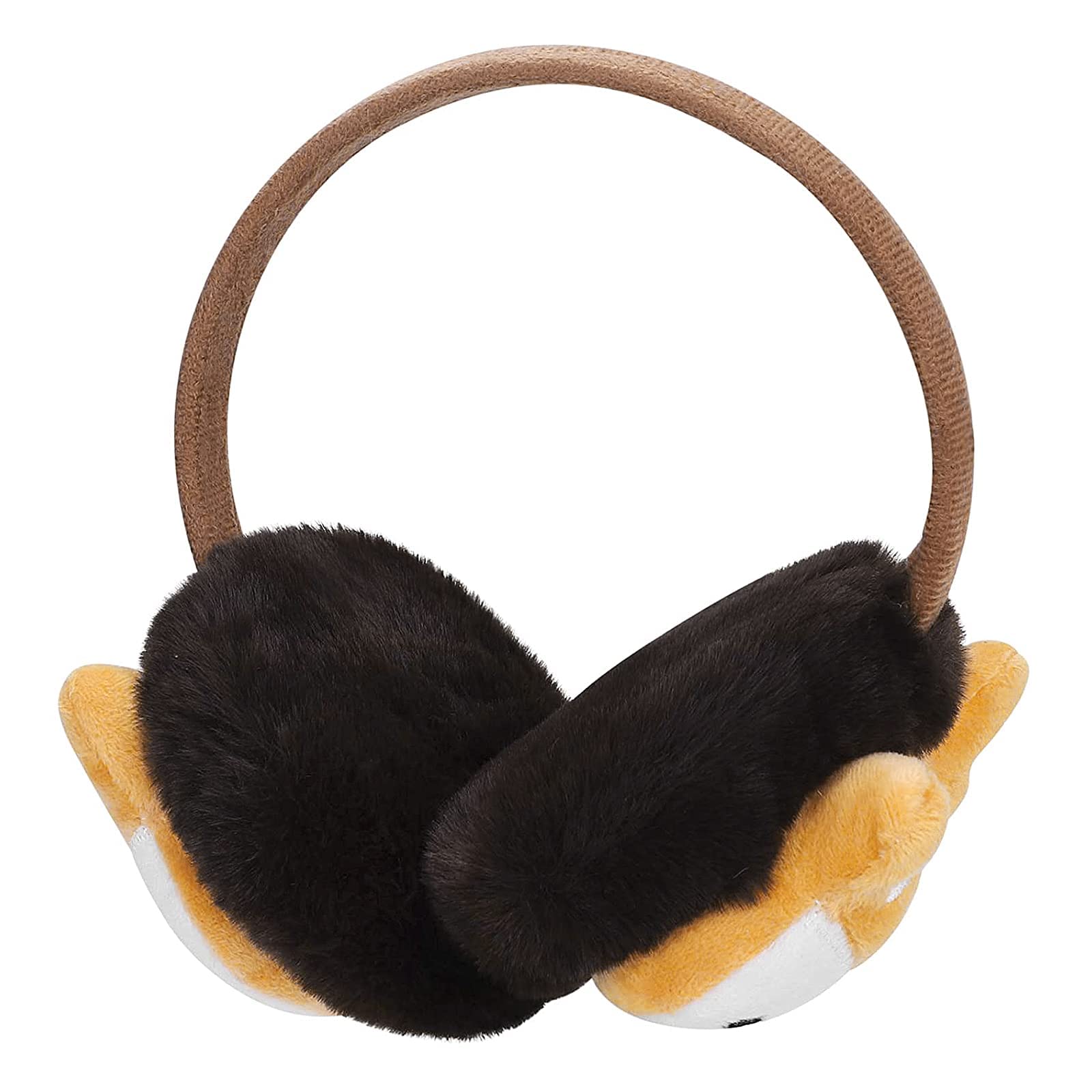 OhMill Creative Winter Warm Cute Cartoon Little Fox Earmuffs - Plush Furry Ear Warmers for Boys, Girls & Adults - Soft Ear Protector for Cold Weather - Perfect for Skiing, Snowboarding & Outdoor Winter Activities