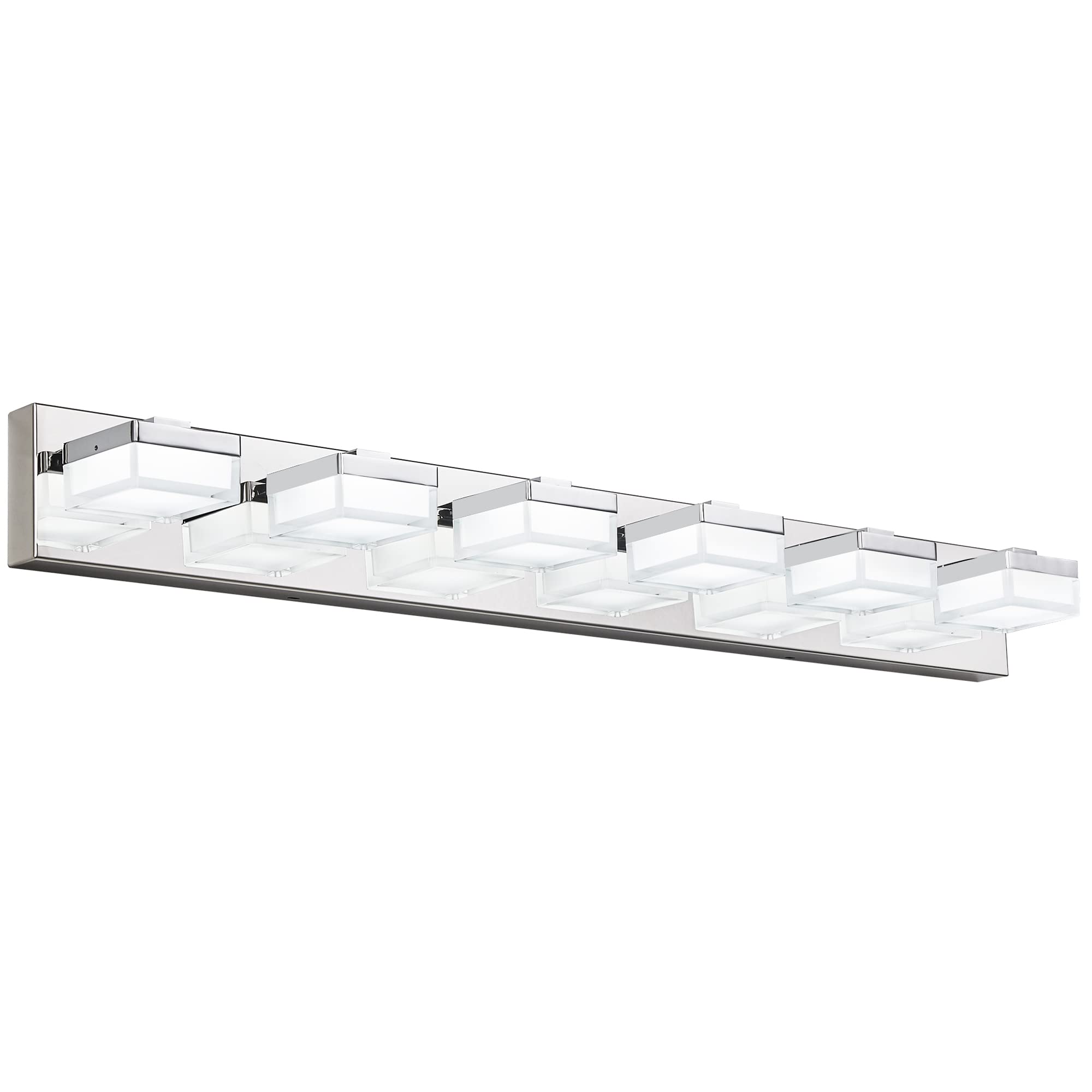 SOLFART Modern LED Bathroom Vanity Light Fixture - 6-Light Chrome Finish, 38.2 Inch Over Mirror Lighting for Bathroom - Perfect for Modern Home, Spa, Hotel & Luxury Bathroom Decor